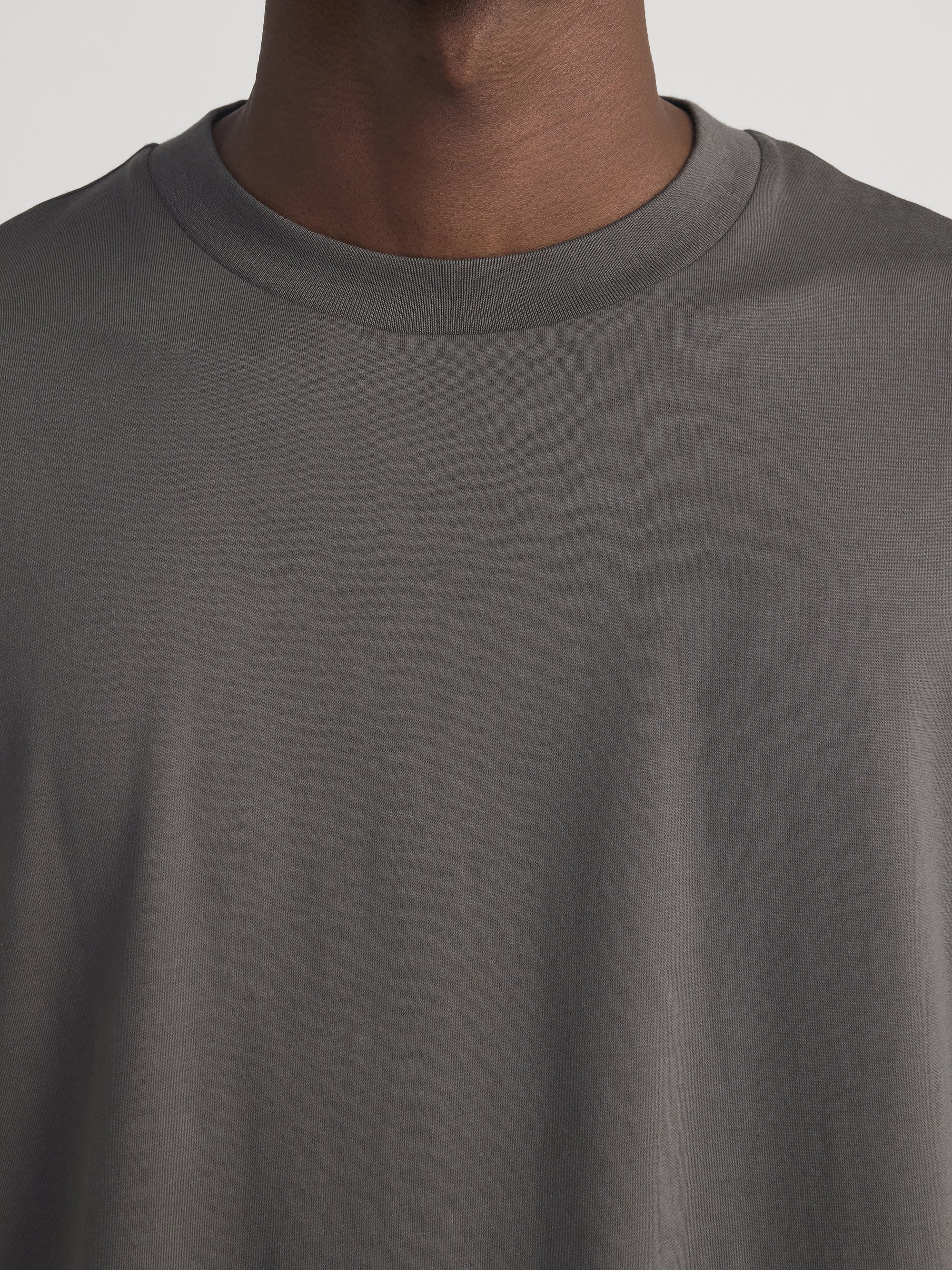 Light Cotton Long Sleeve Tee -- Dark Grey - Image 4