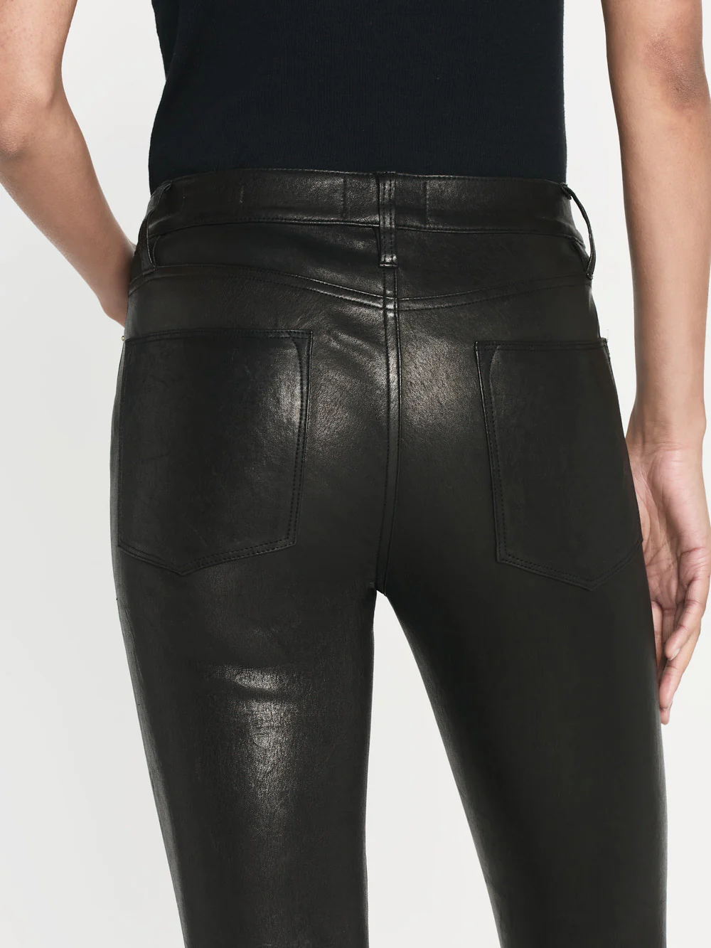 Leather Le High Skinny -- Washed Black - Image 3