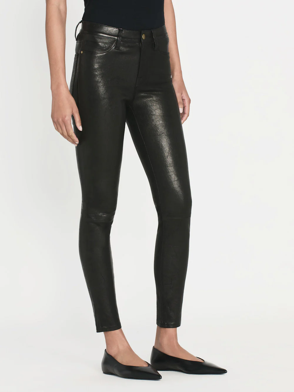 Leather Le High Skinny -- Washed Black - Image 4