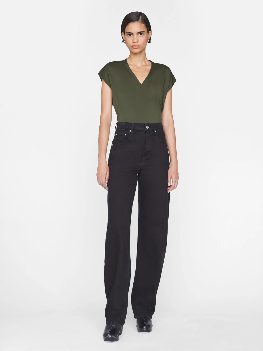 Le Mid Rise V Neck Tee -- Surplus - Image 3