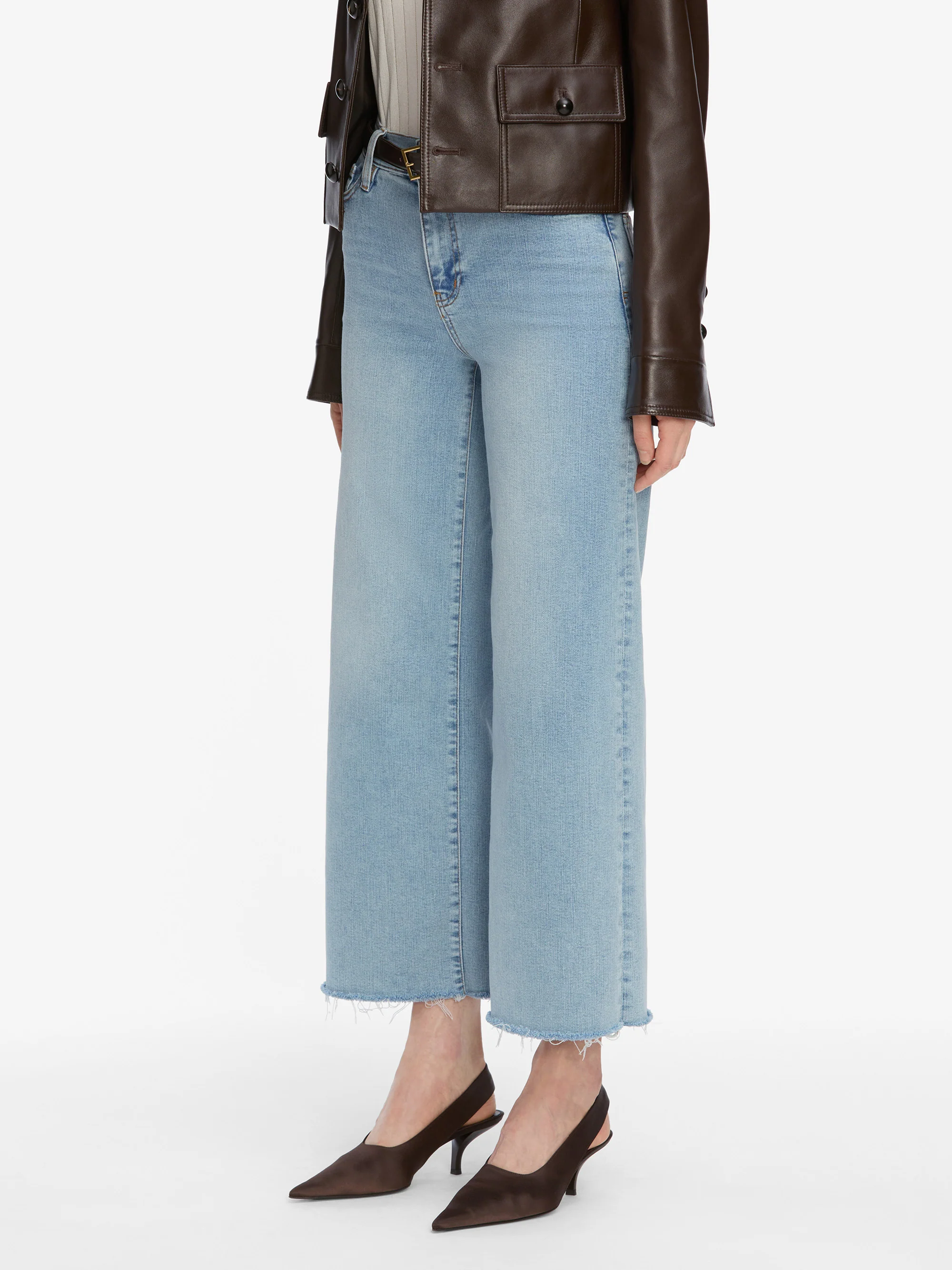 Le Slim Palazzo Crop -- Tribute Raw Fray - Image 4