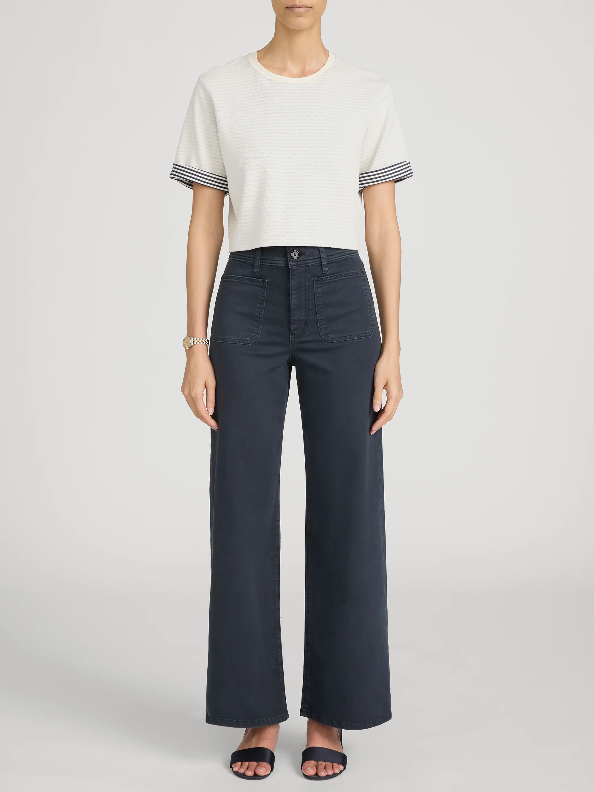 Le Slim Palazzo Harbor Pocket -- Navy - Image 2