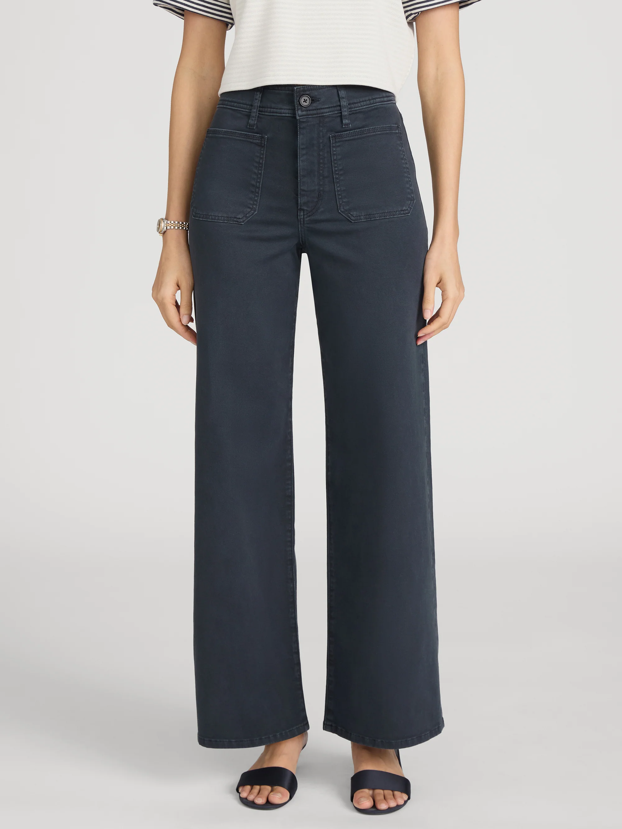 Le Slim Palazzo Harbor Pocket -- Navy - Image 3