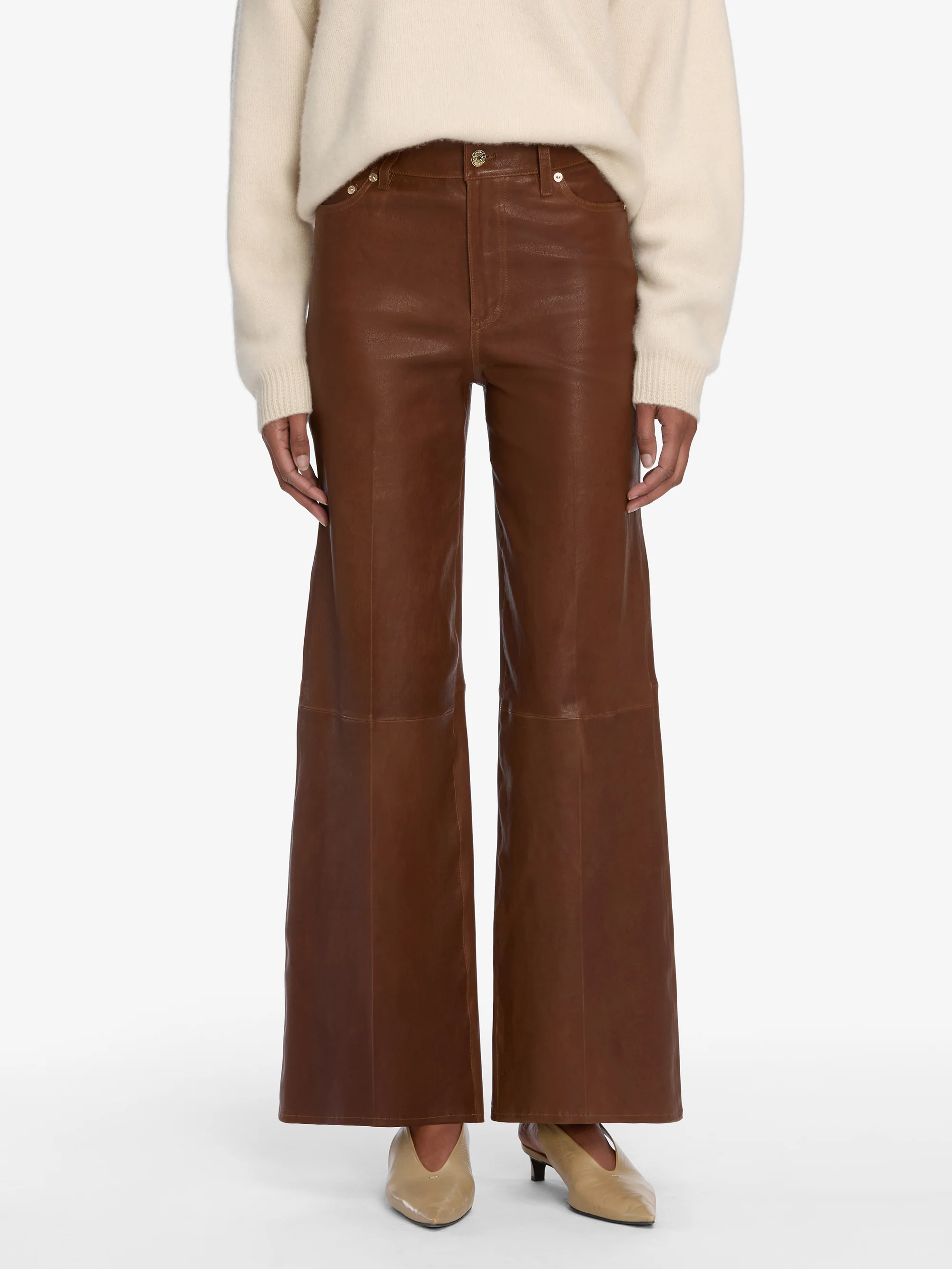 Le Slim Palazzo Leather -- Cedar - Image 3