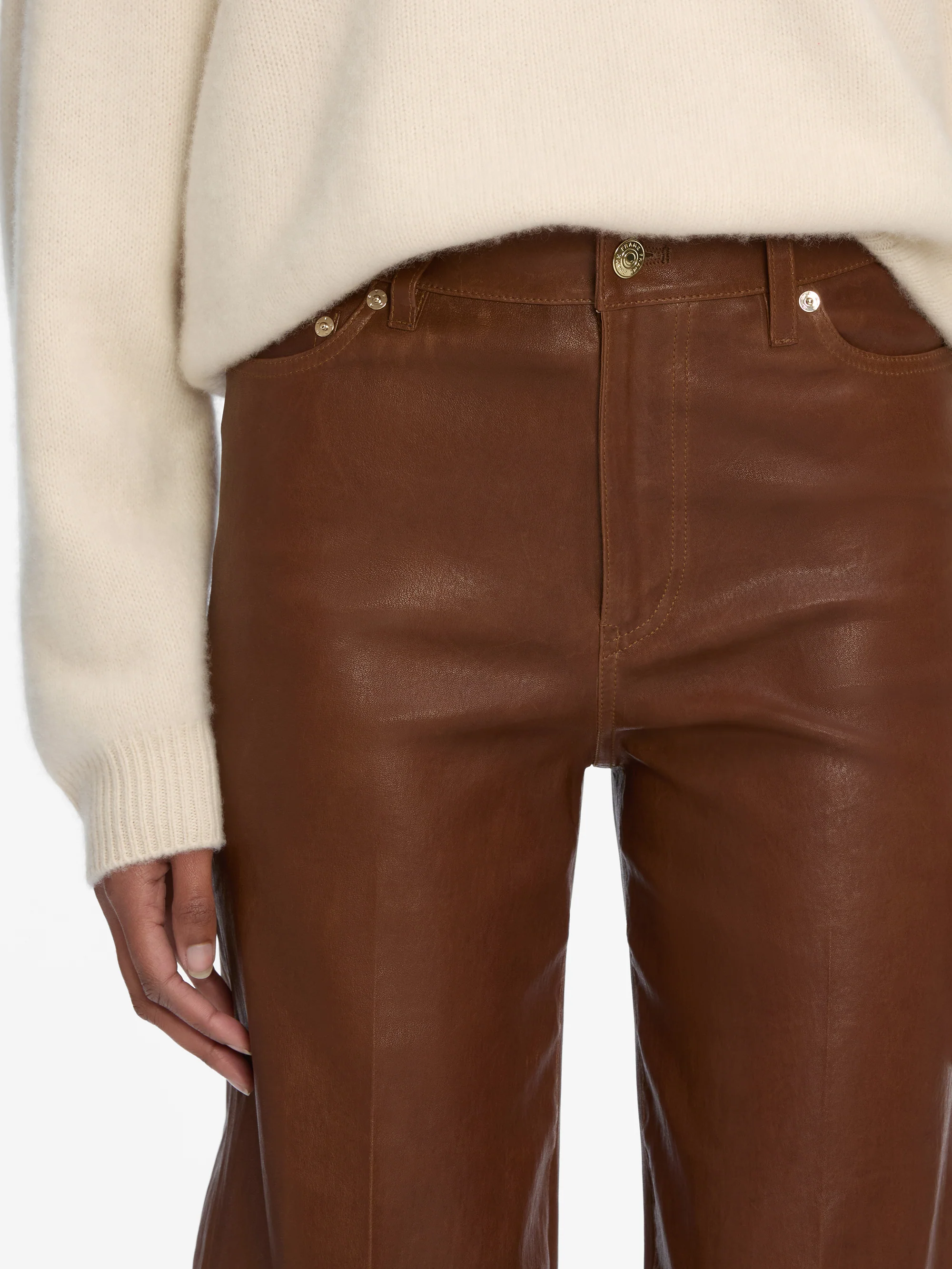 Le Slim Palazzo Leather -- Cedar - Image 4
