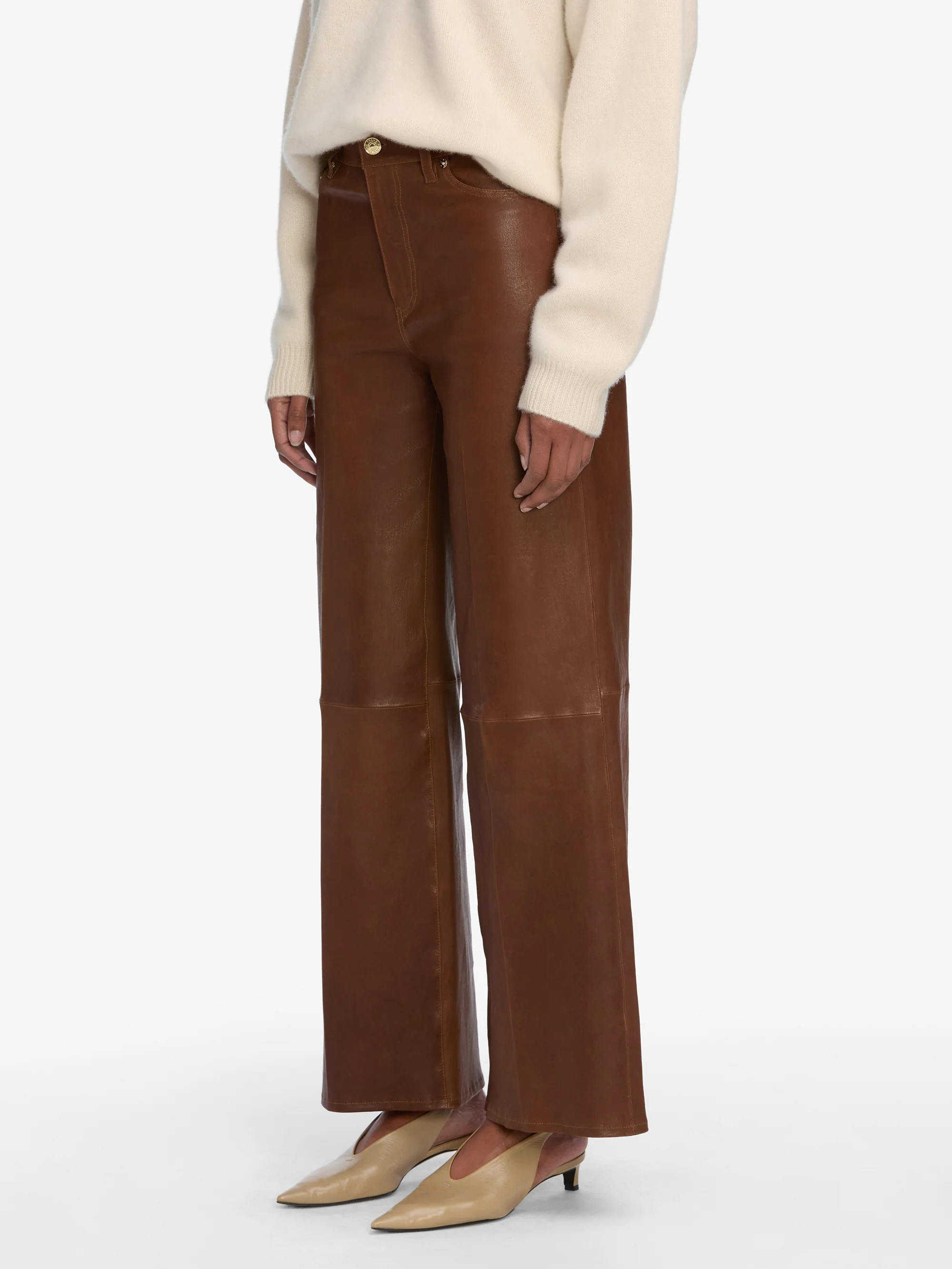 Le Slim Palazzo Leather -- Cedar - Image 5