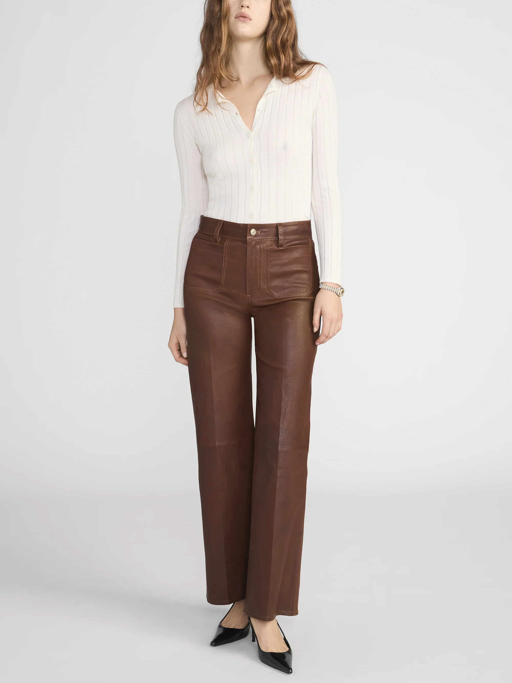 Le Slim Palazzo Modernist Pocket Leather -- Cedar - Image 2