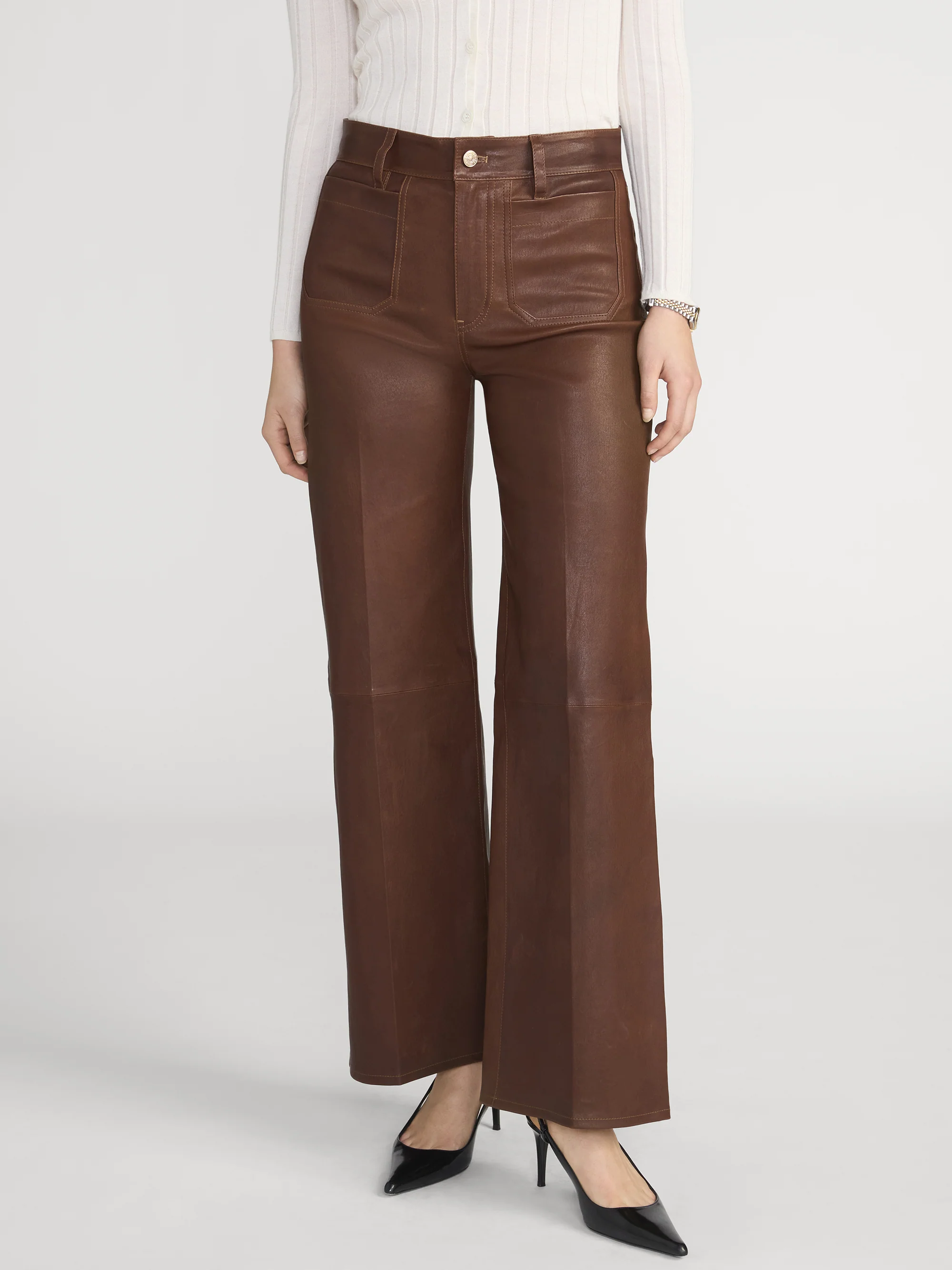 Le Slim Palazzo Modernist Pocket Leather -- Cedar - Image 3