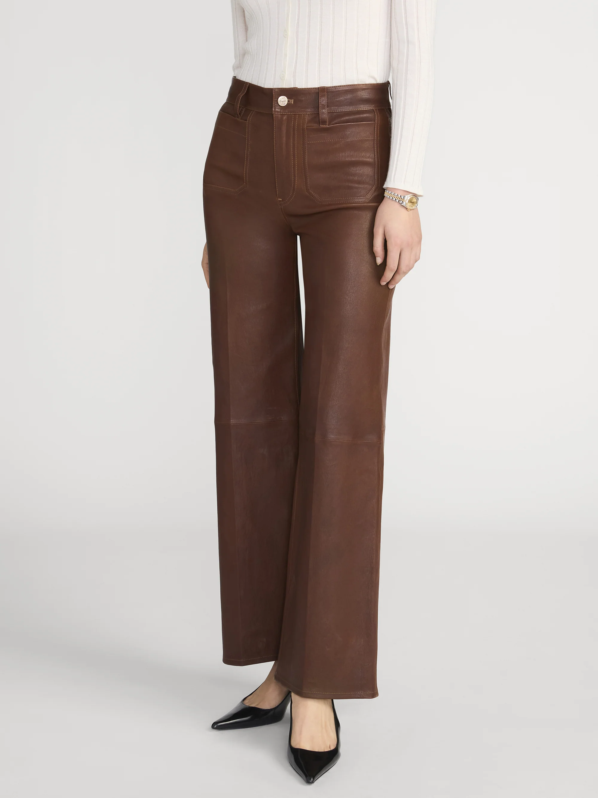 Le Slim Palazzo Modernist Pocket Leather -- Cedar - Image 4