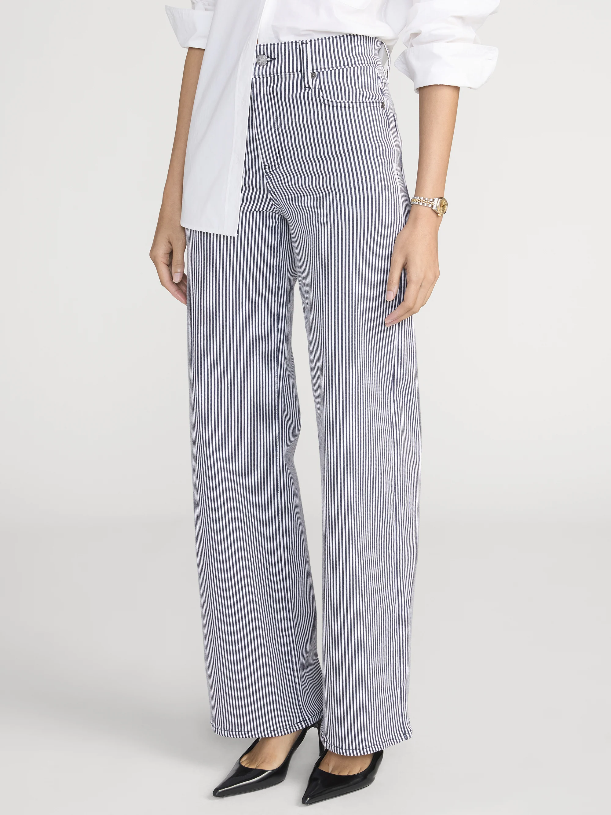 Le Slim Palazzo -- Navy Stripe - Image 4