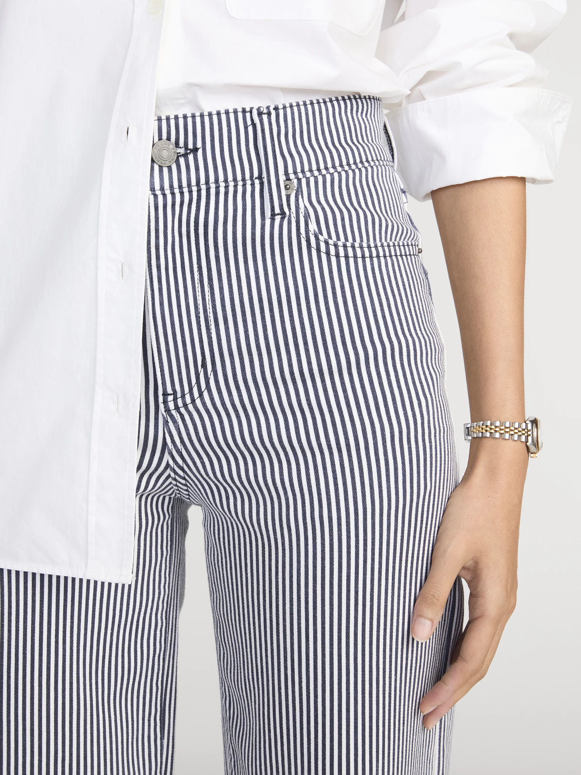 Le Slim Palazzo -- Navy Stripe - Image 5