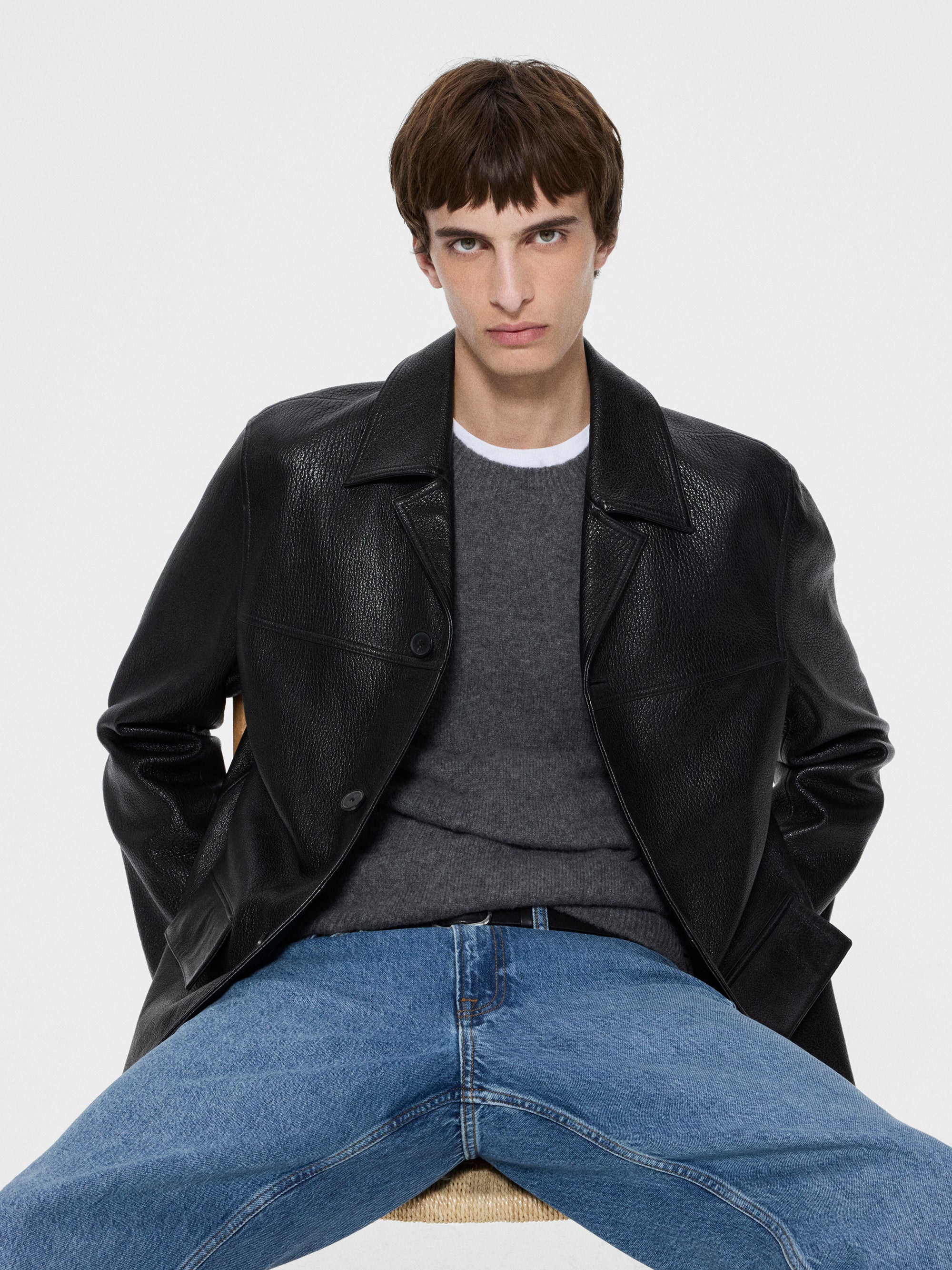Leather Jacket -- Black - Image 2