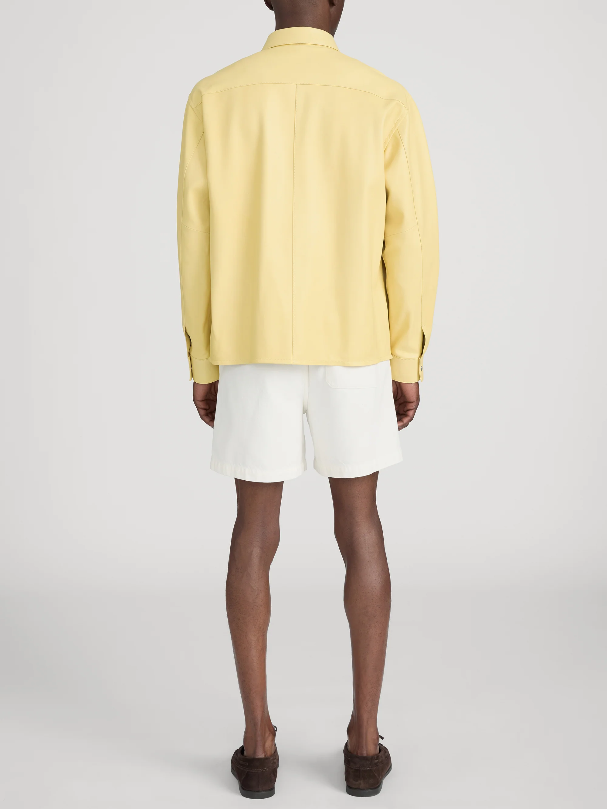 Leather Zip-Up Shirt -- Bold Yellow - Image 6