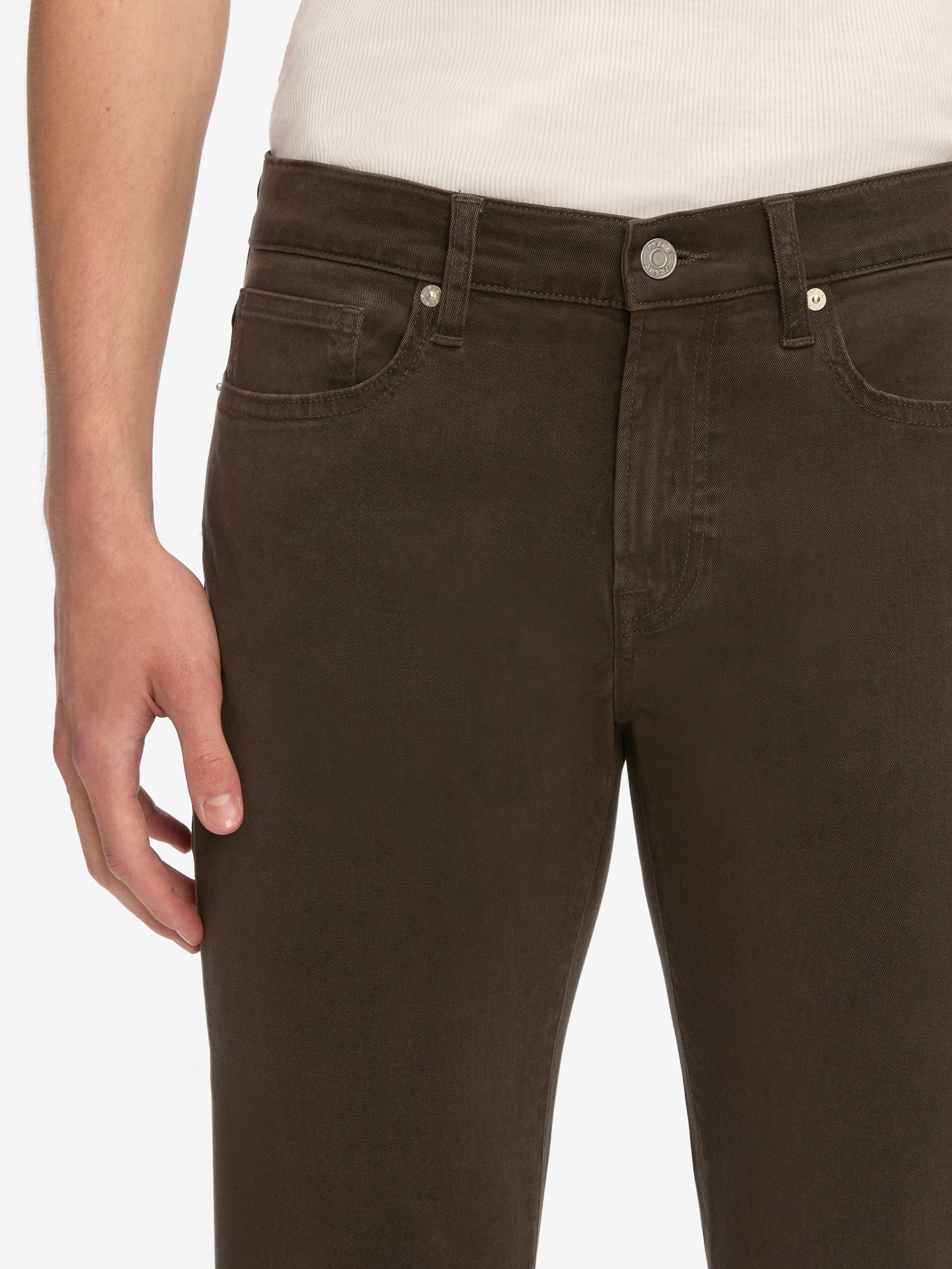 L'Homme Slim Brushed Twill -- Dark Chocolate - Image 3