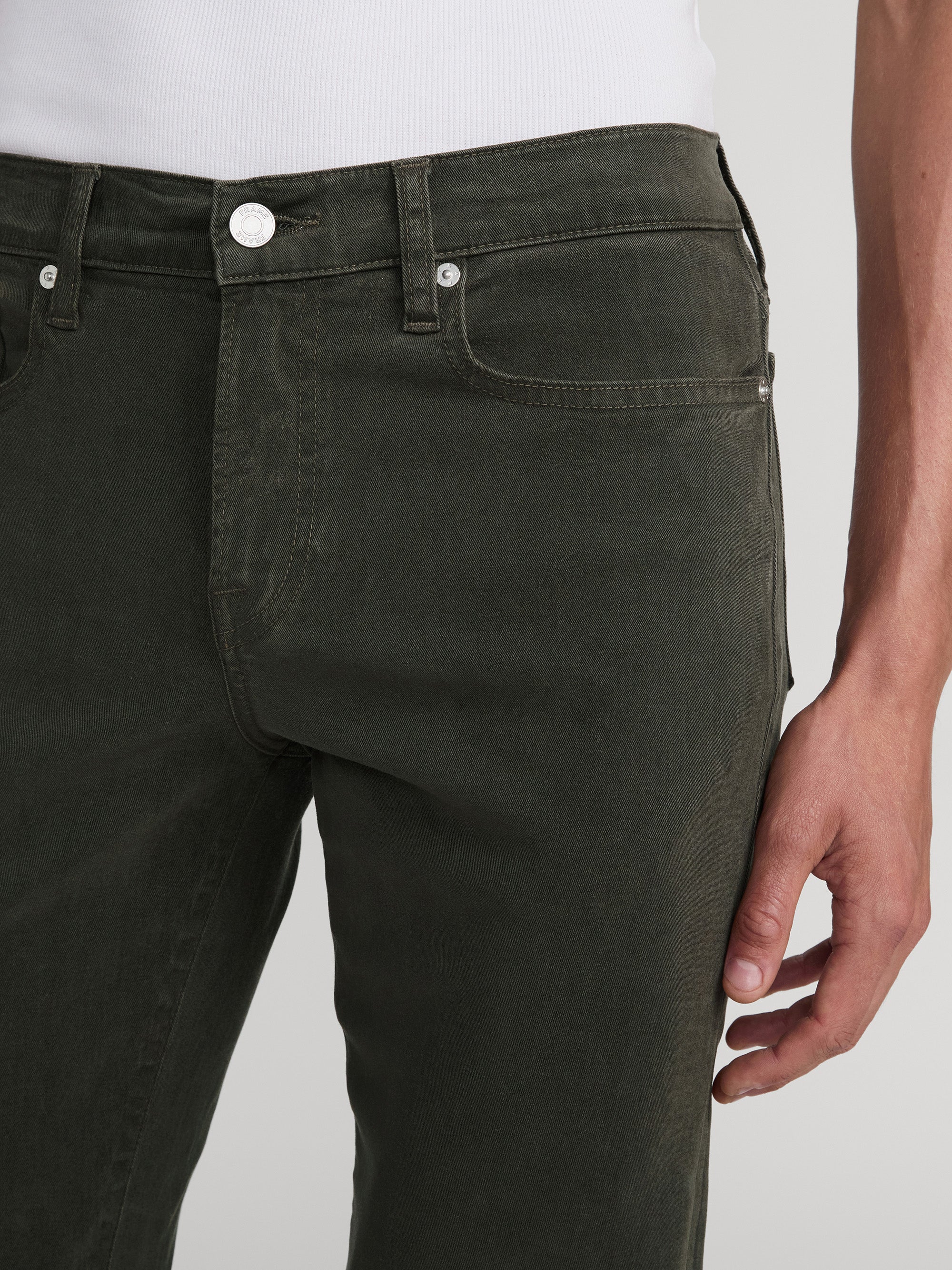 L'Homme Slim Brushed Twill -- Olive - Image 3