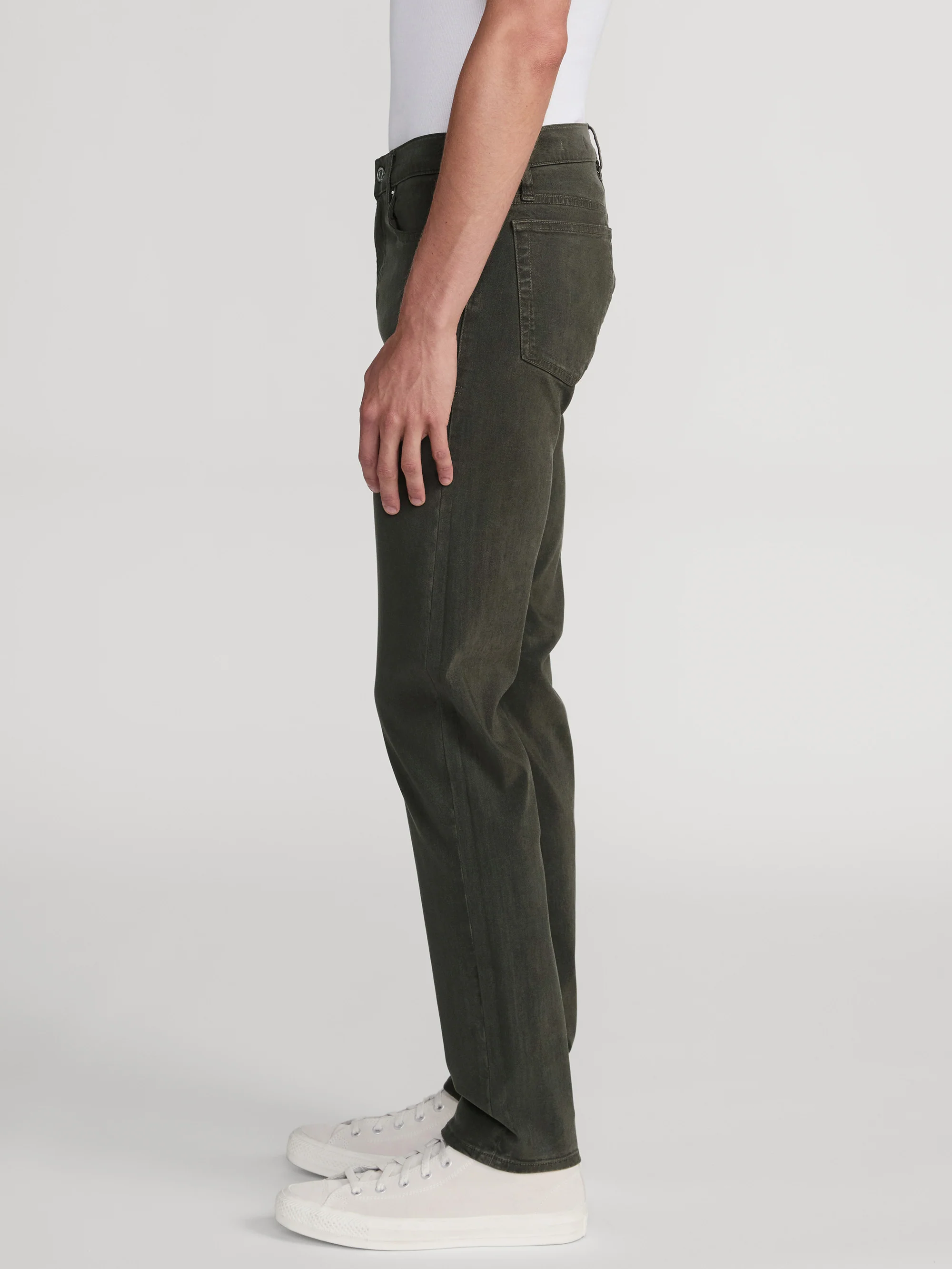 L'Homme Slim Brushed Twill -- Olive - Image 4