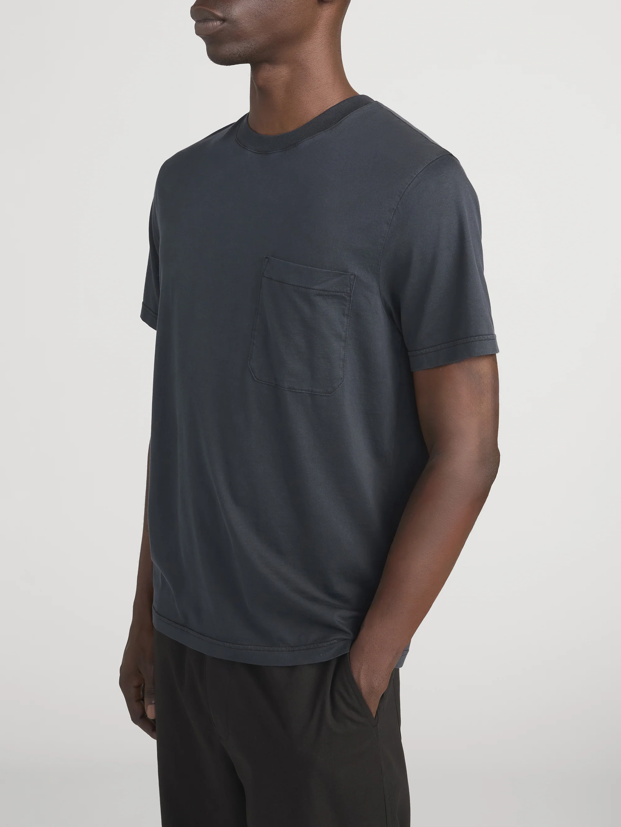 Light Cotton Pocket Tee -- Antique Black - Image 3