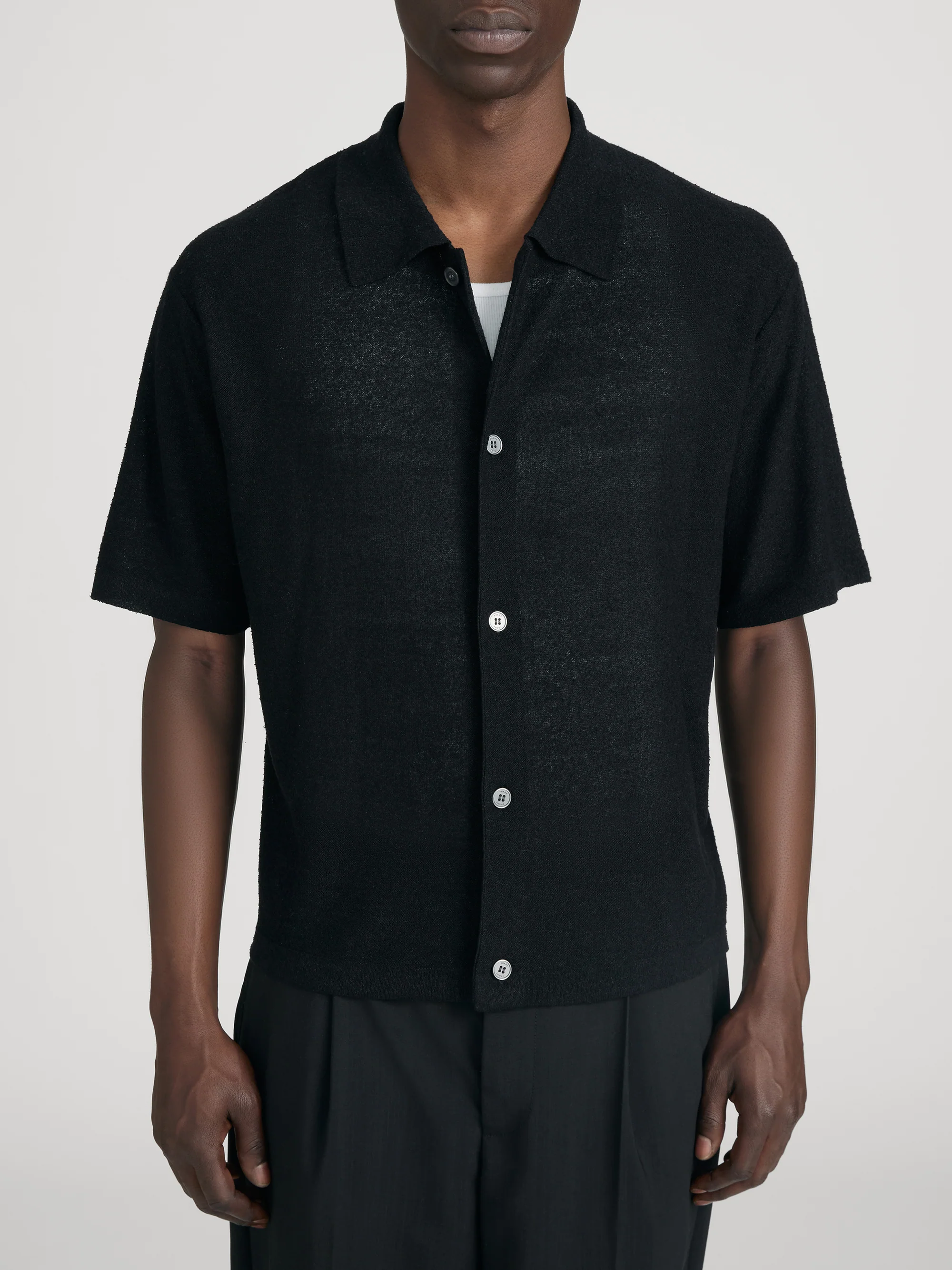 Light Cotton Silk Cardigan -- Black - Image 3