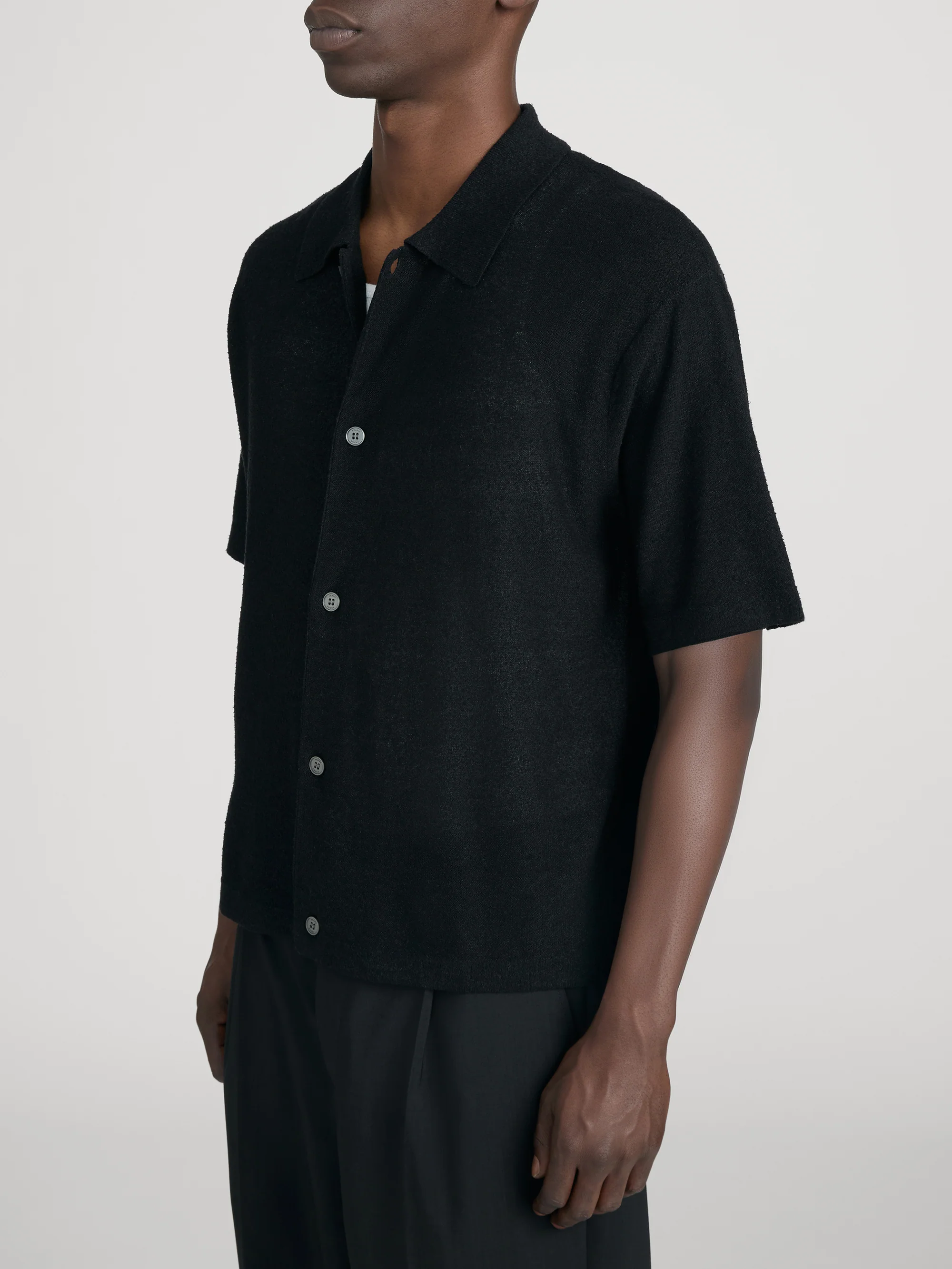 Light Cotton Silk Cardigan -- Black - Image 4