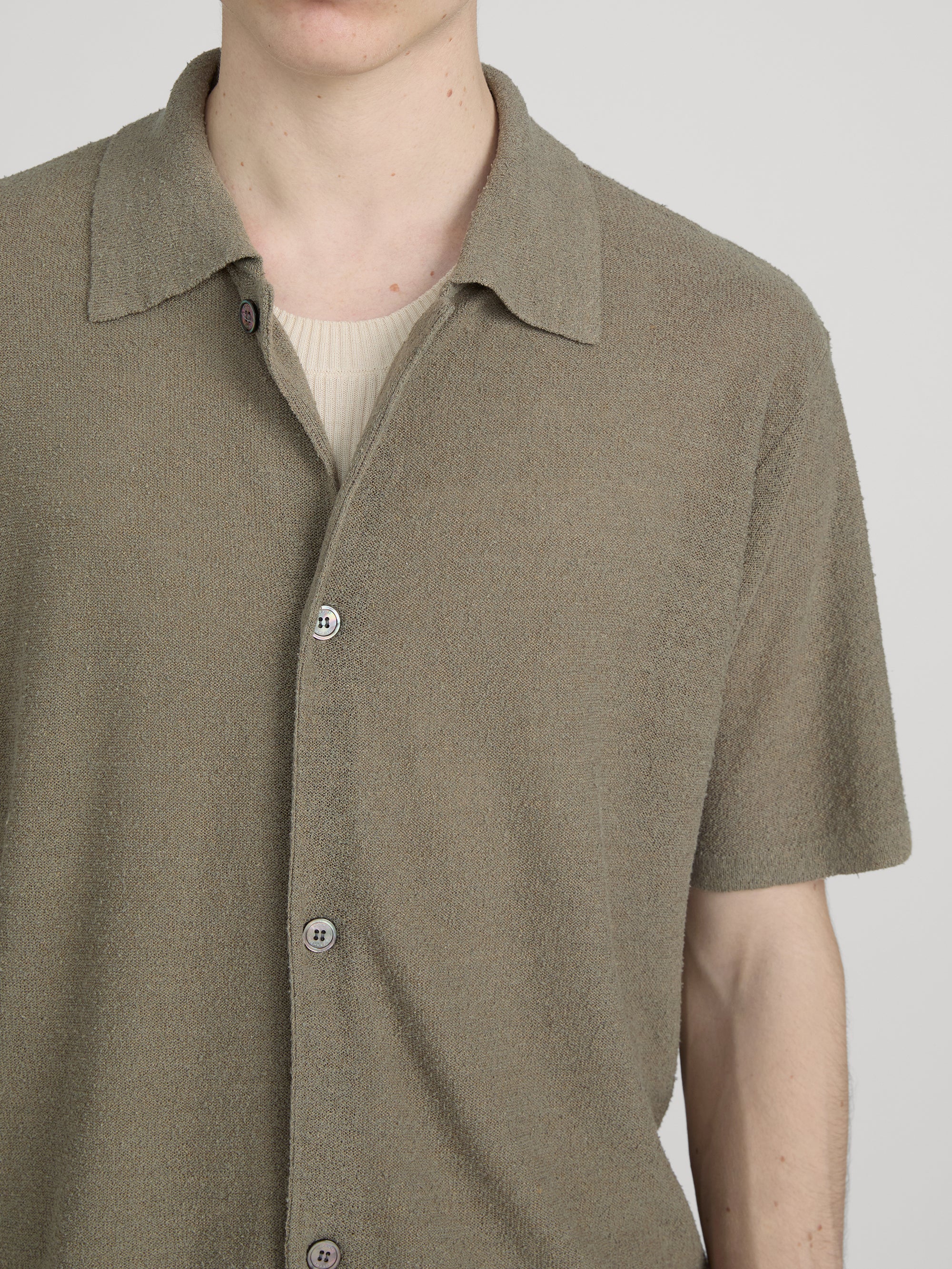 Light Cotton Silk Cardigan -- Dusty Beige - Image 4