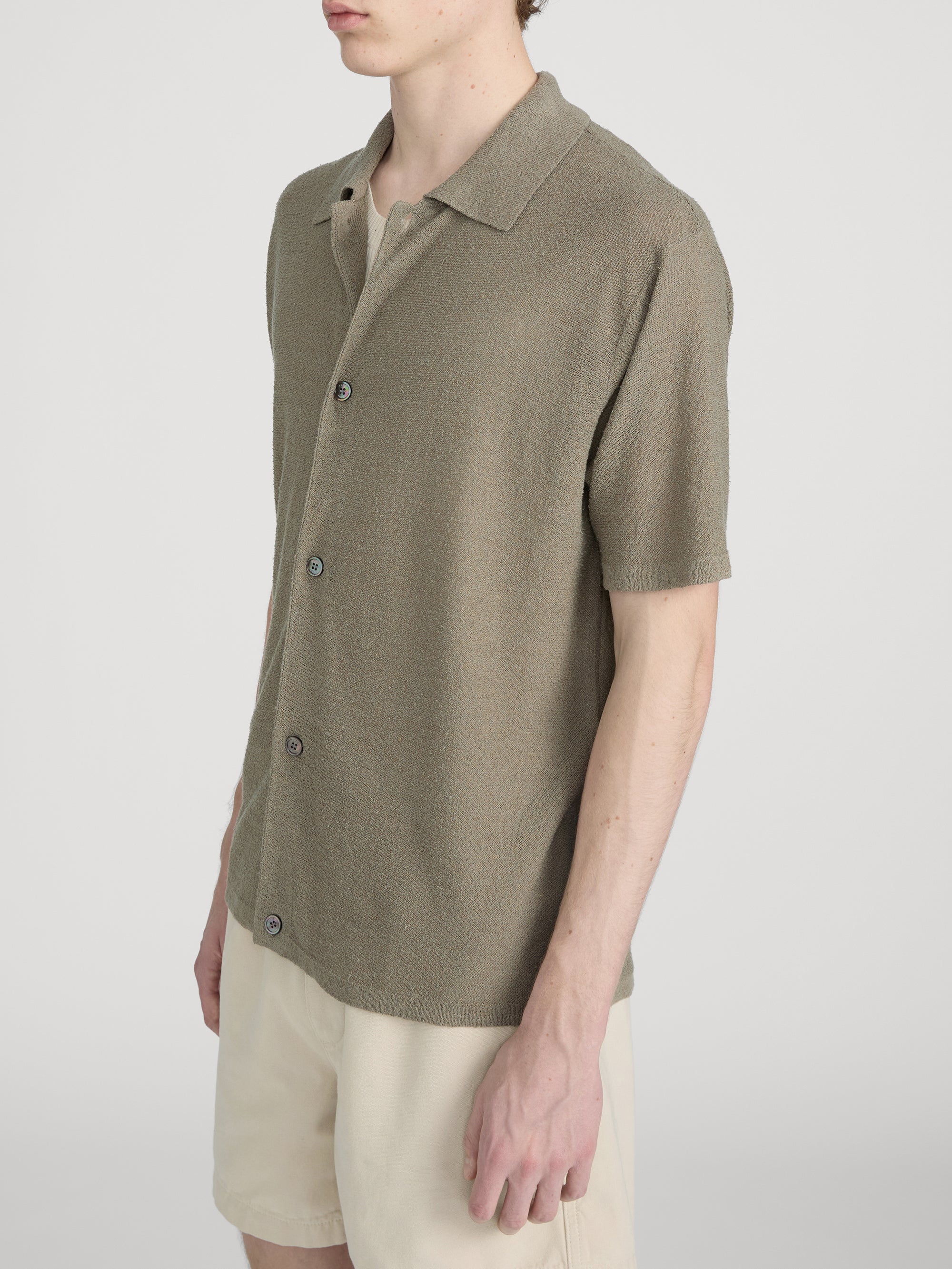 Light Cotton Silk Cardigan -- Dusty Beige - Image 5