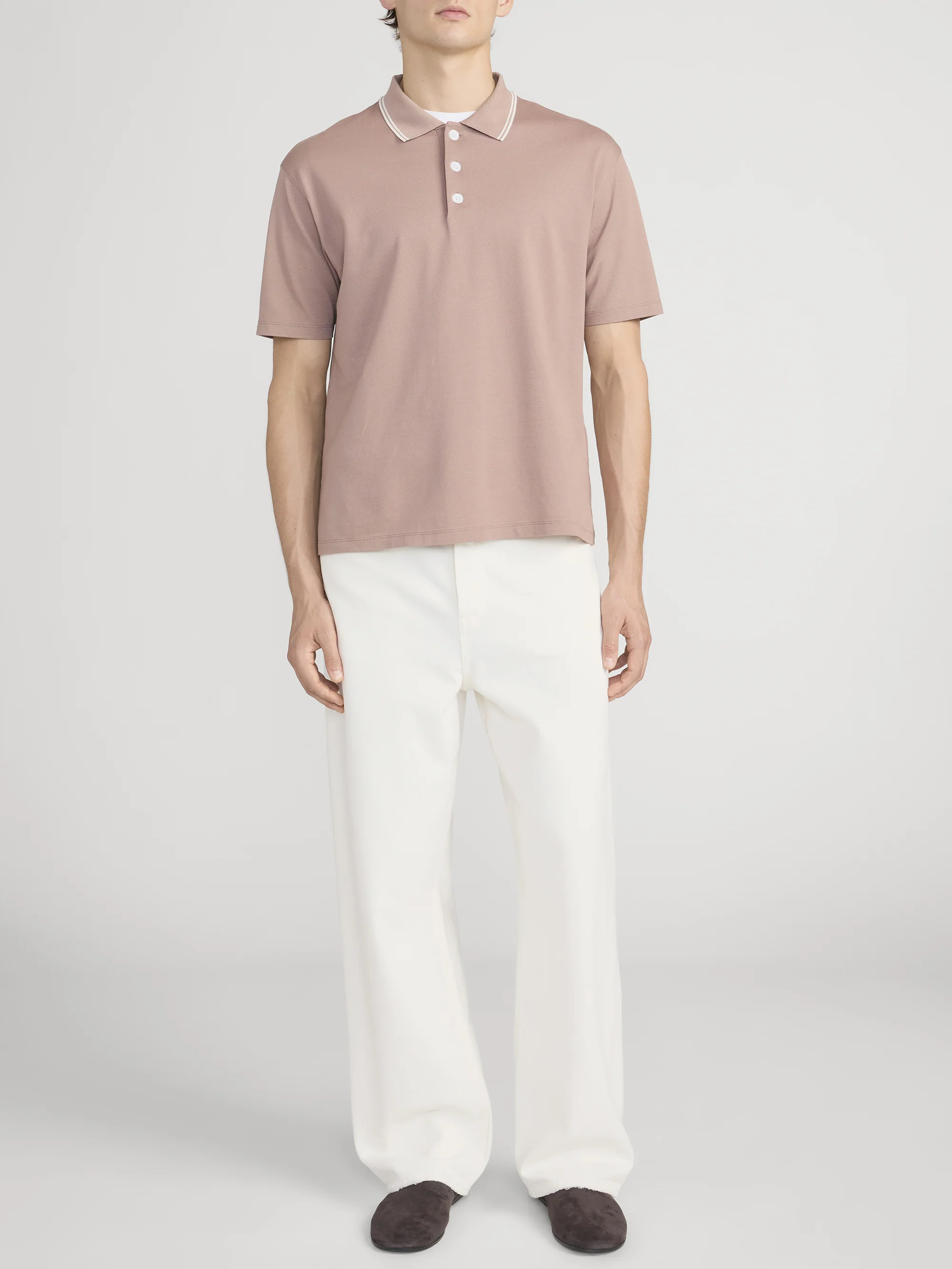 Light Pique Polo -- Smoky Mauve - Image 2