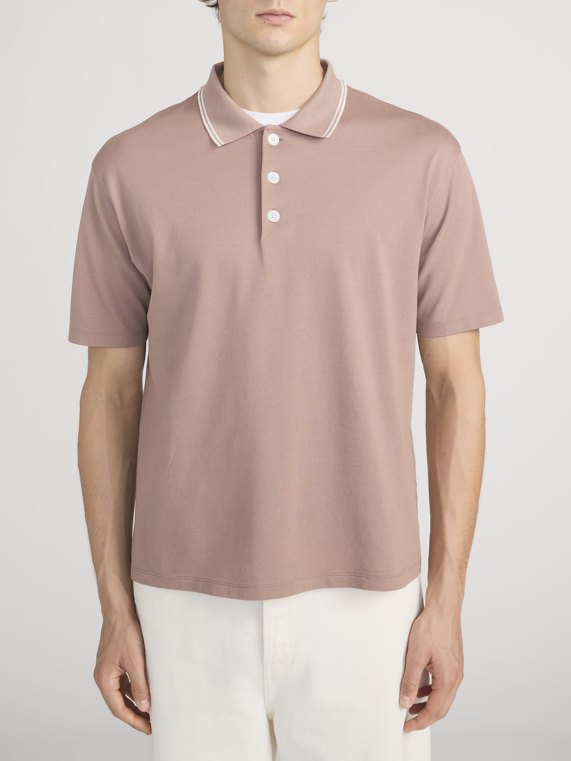 Light Pique Polo -- Smoky Mauve - Image 3