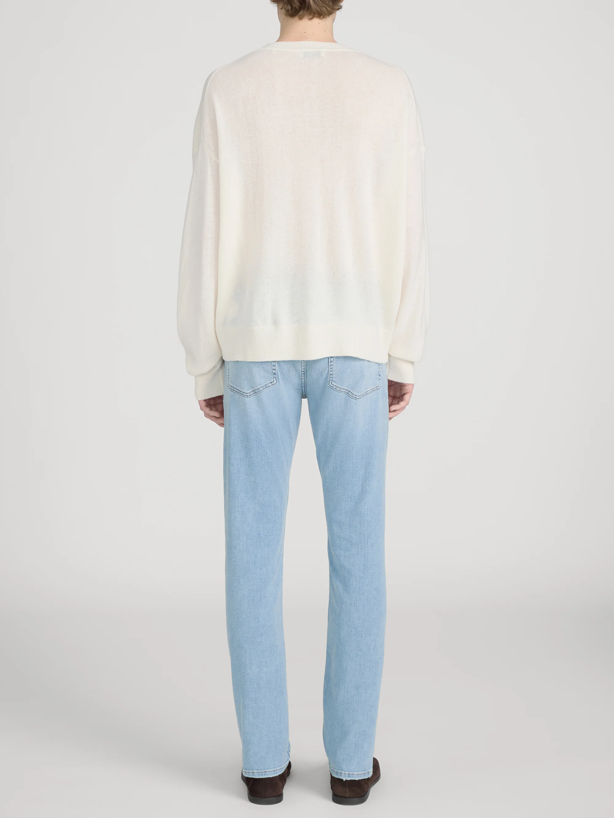 Lightweight Cashmere Blend Sweater -- Off White - Image 6