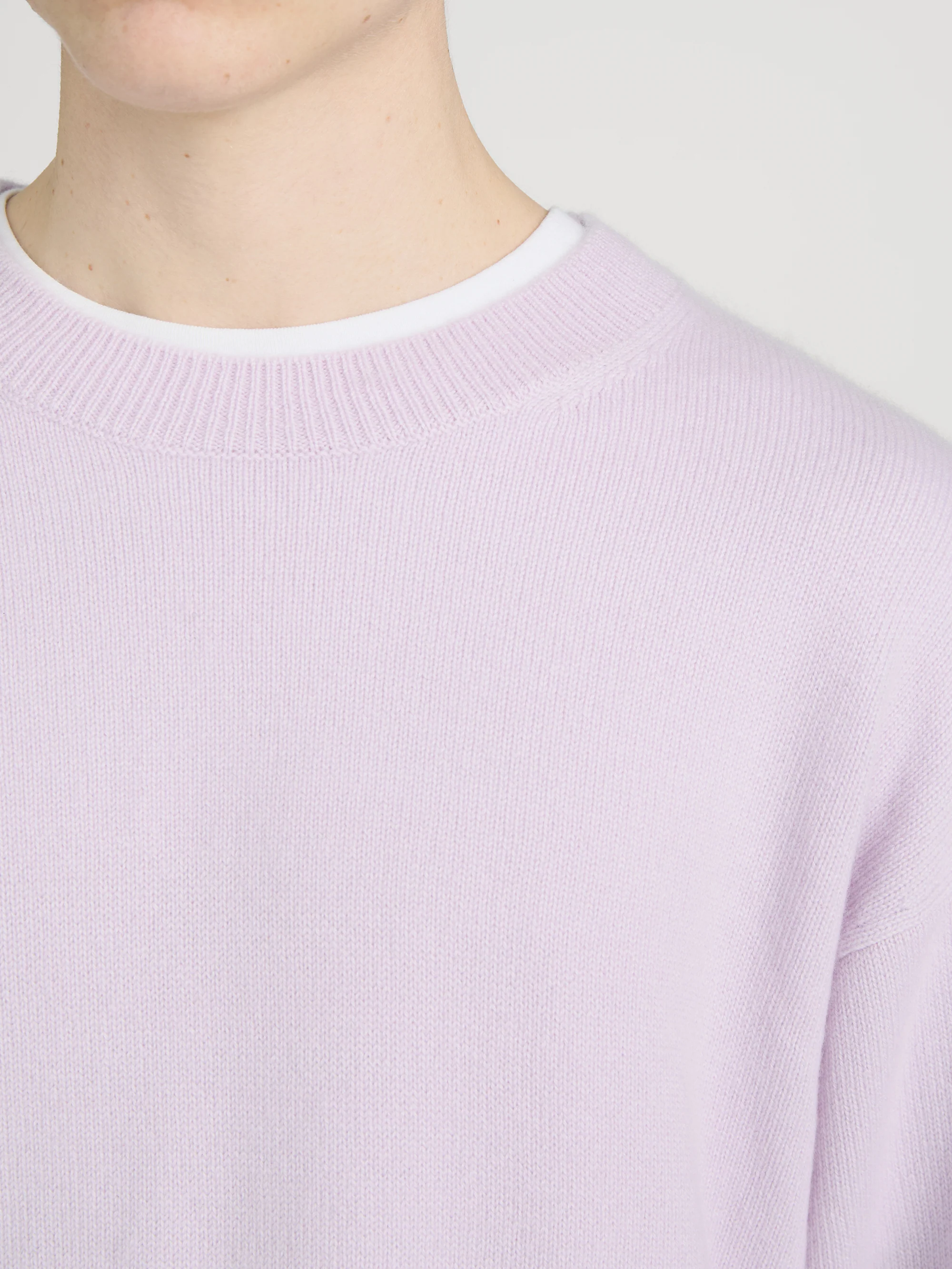 Lightweight Cashmere Crewneck -- Pale Purple - Image 5