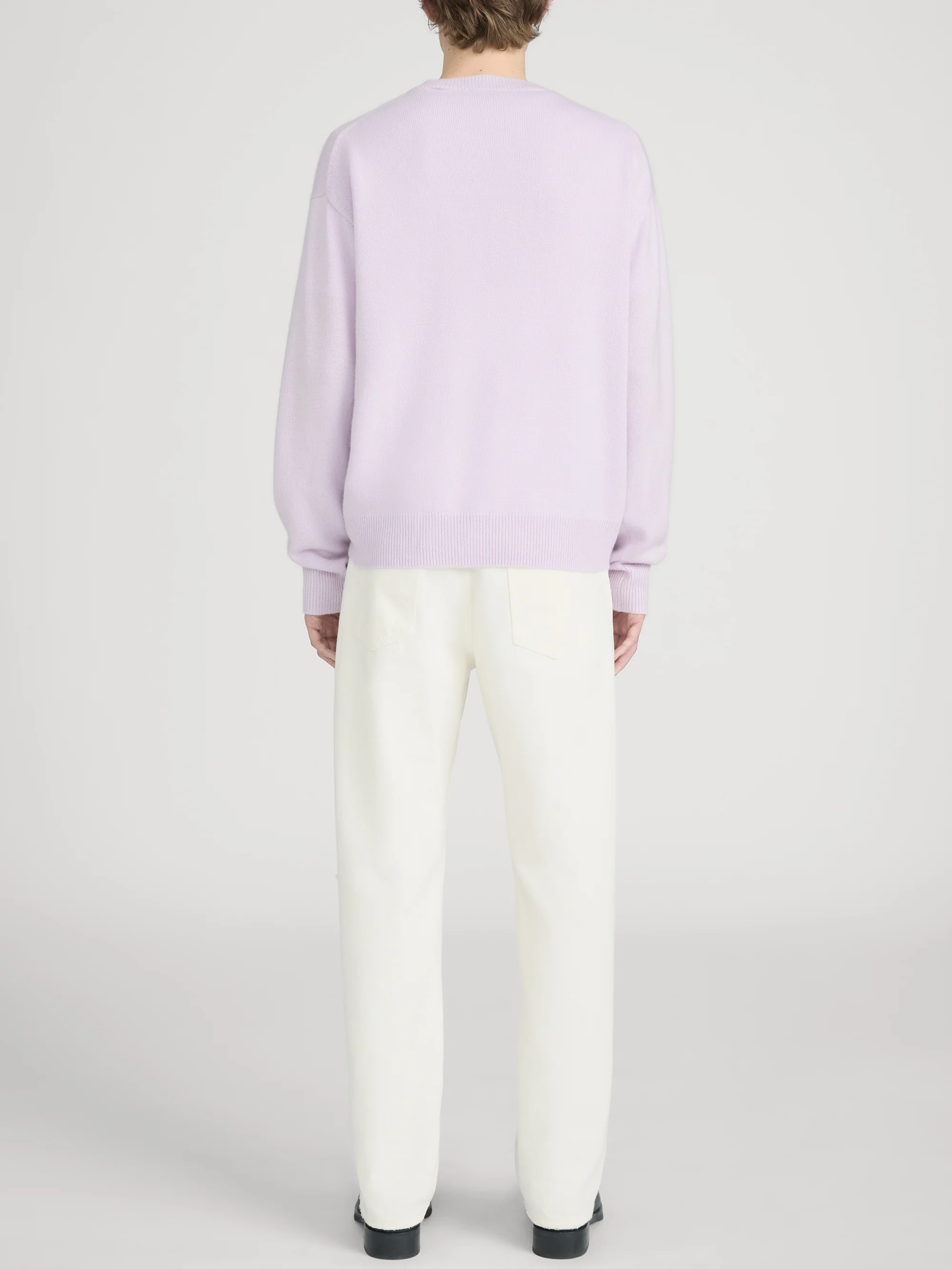 Lightweight Cashmere Crewneck -- Pale Purple - Image 6