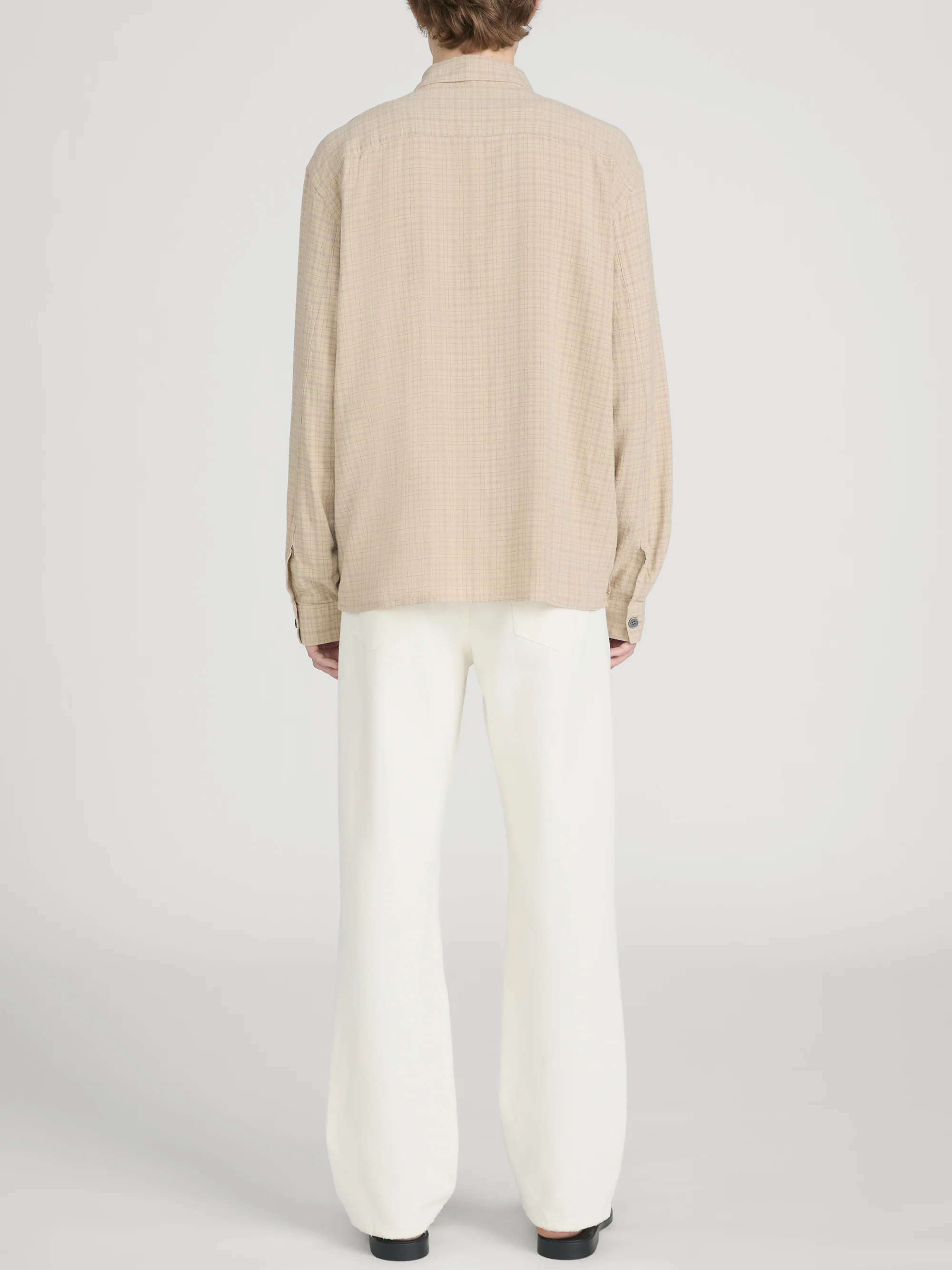 Linen Blend Plaid Shirt -- Beige Plaid - Image 7