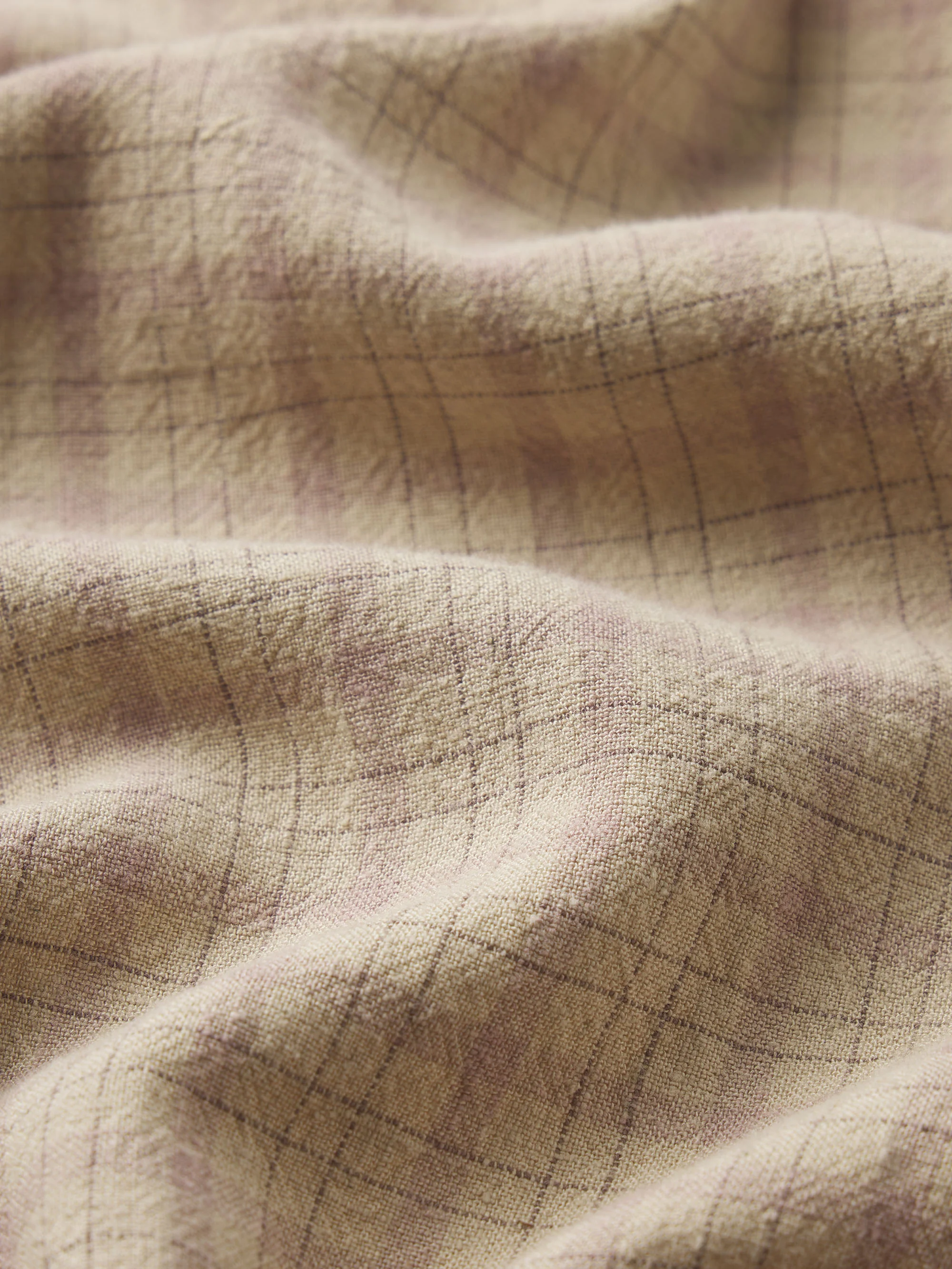 Linen Blend Plaid Shirt -- Beige Plaid - Image 8