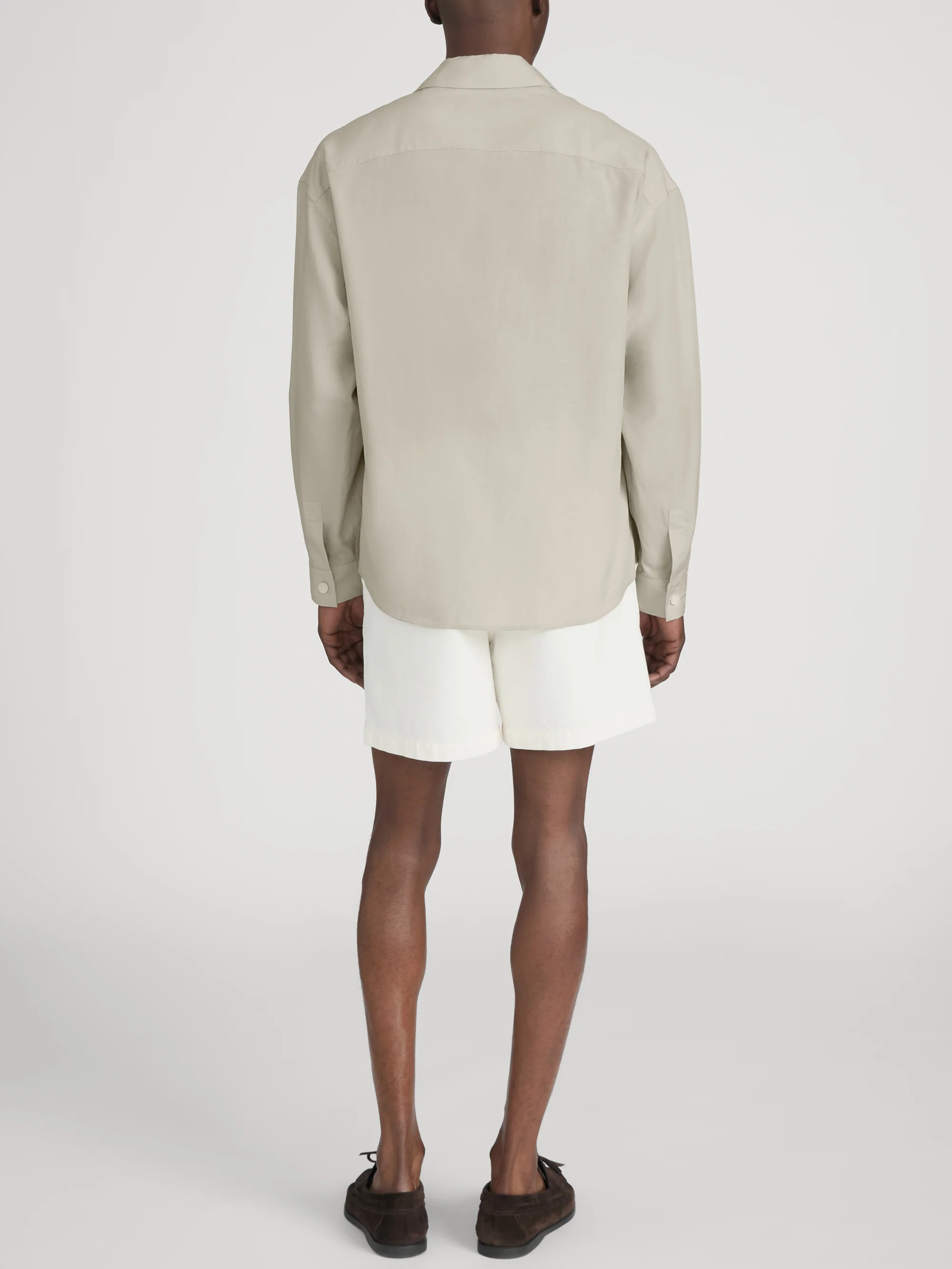 Linen Henley Shirt -- Dusty Beige - Image 6