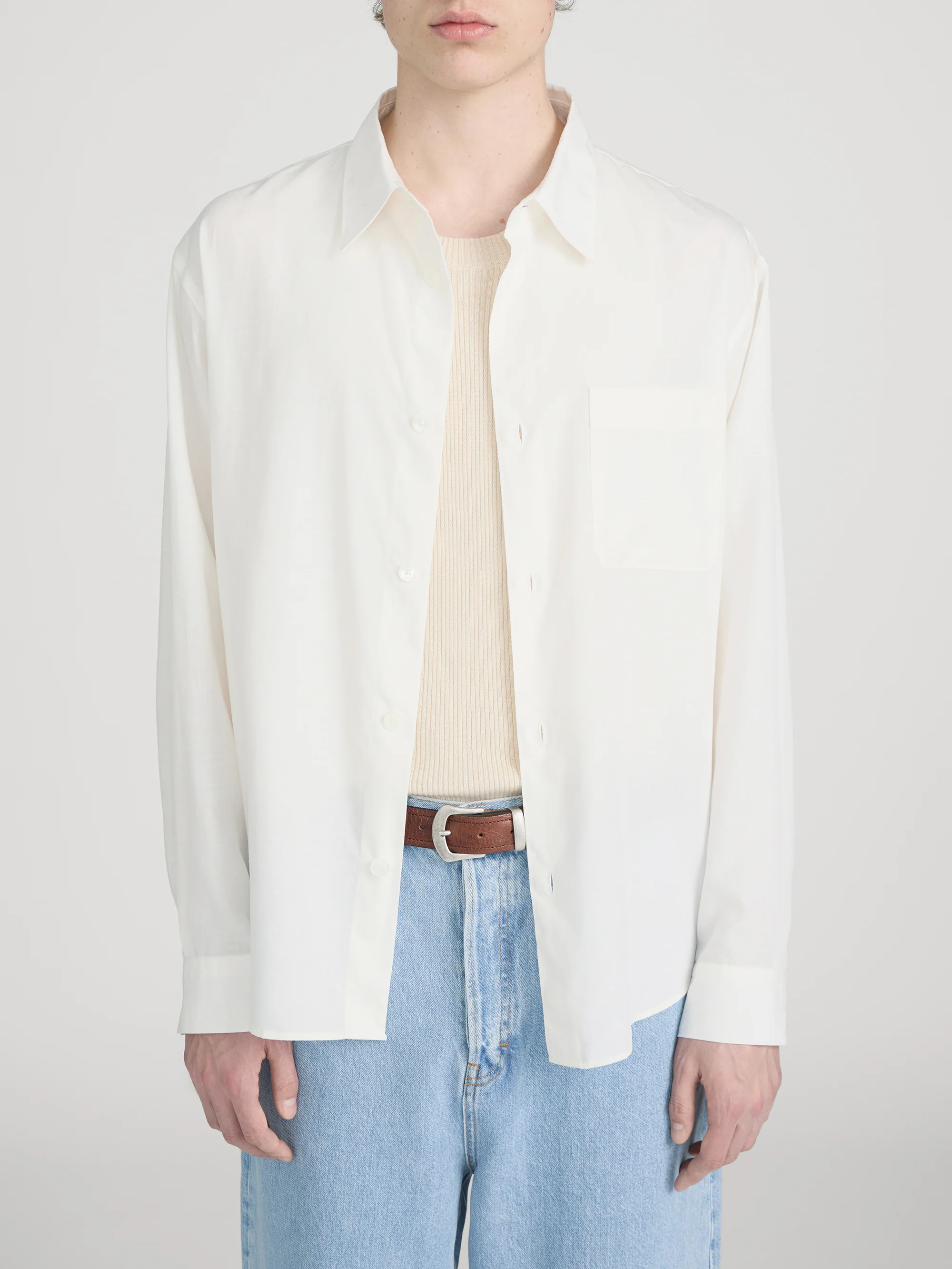 Linen Shirt -- White - Image 3