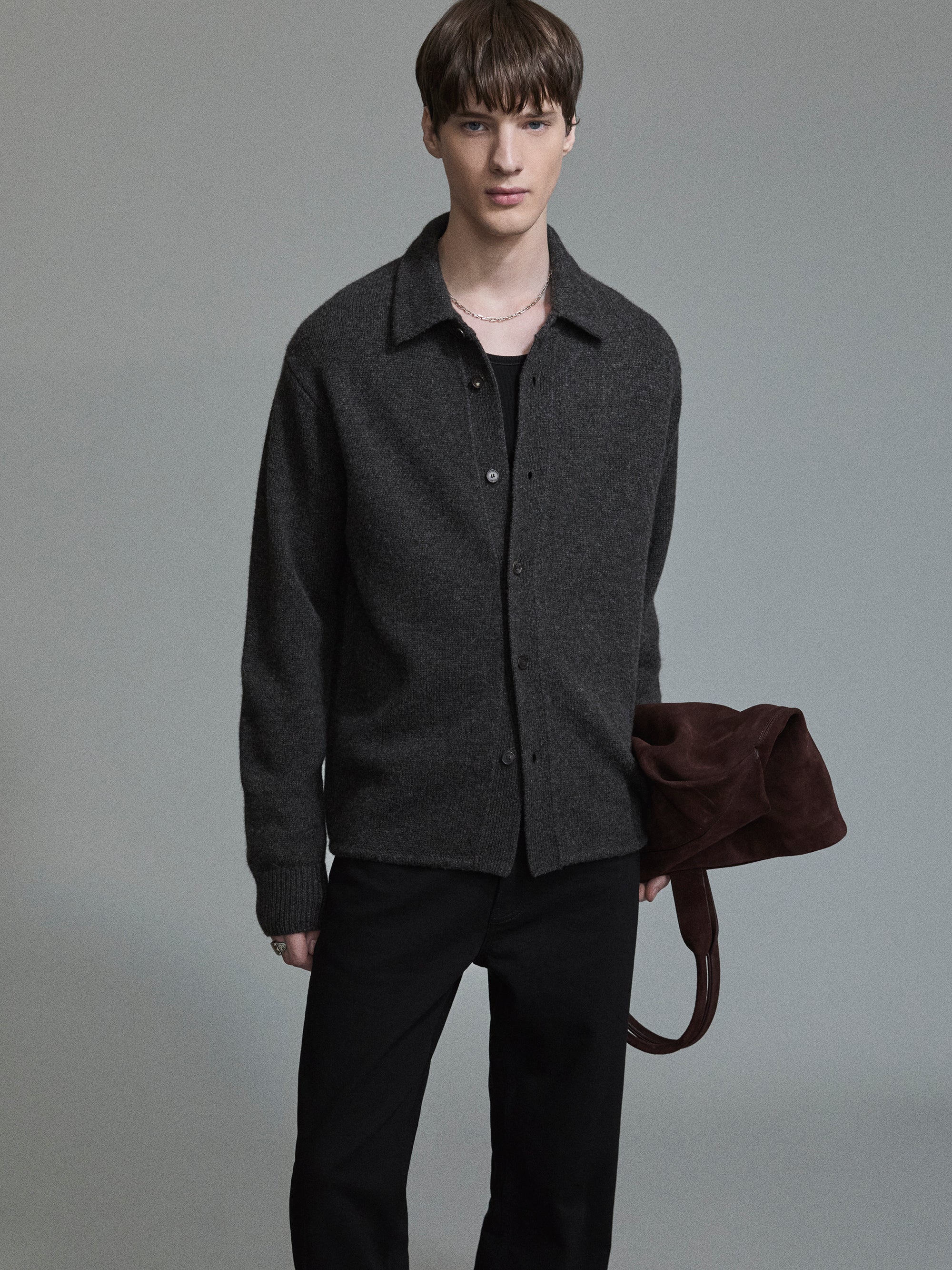 Long Sleeve Shirt Sweater -- Dark Mocha - Image 8