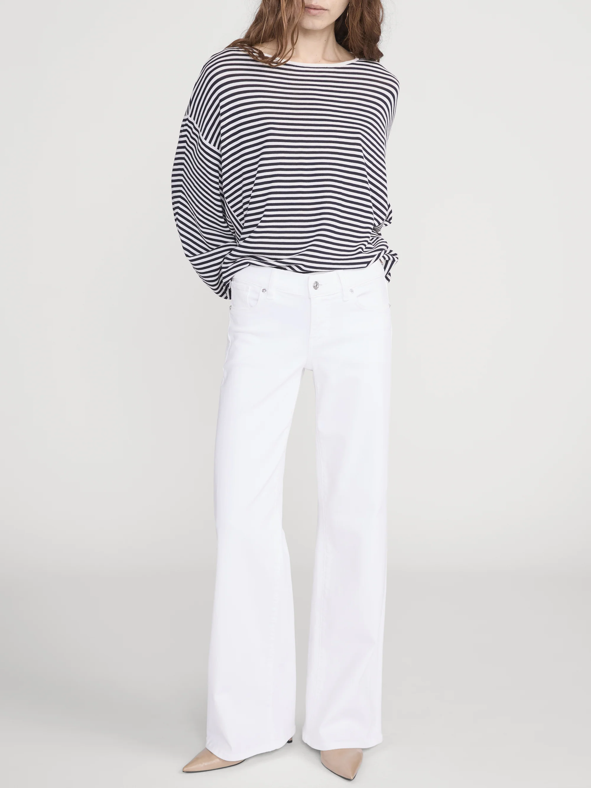 Low Rise Le Slim Palazzo -- White - Image 2