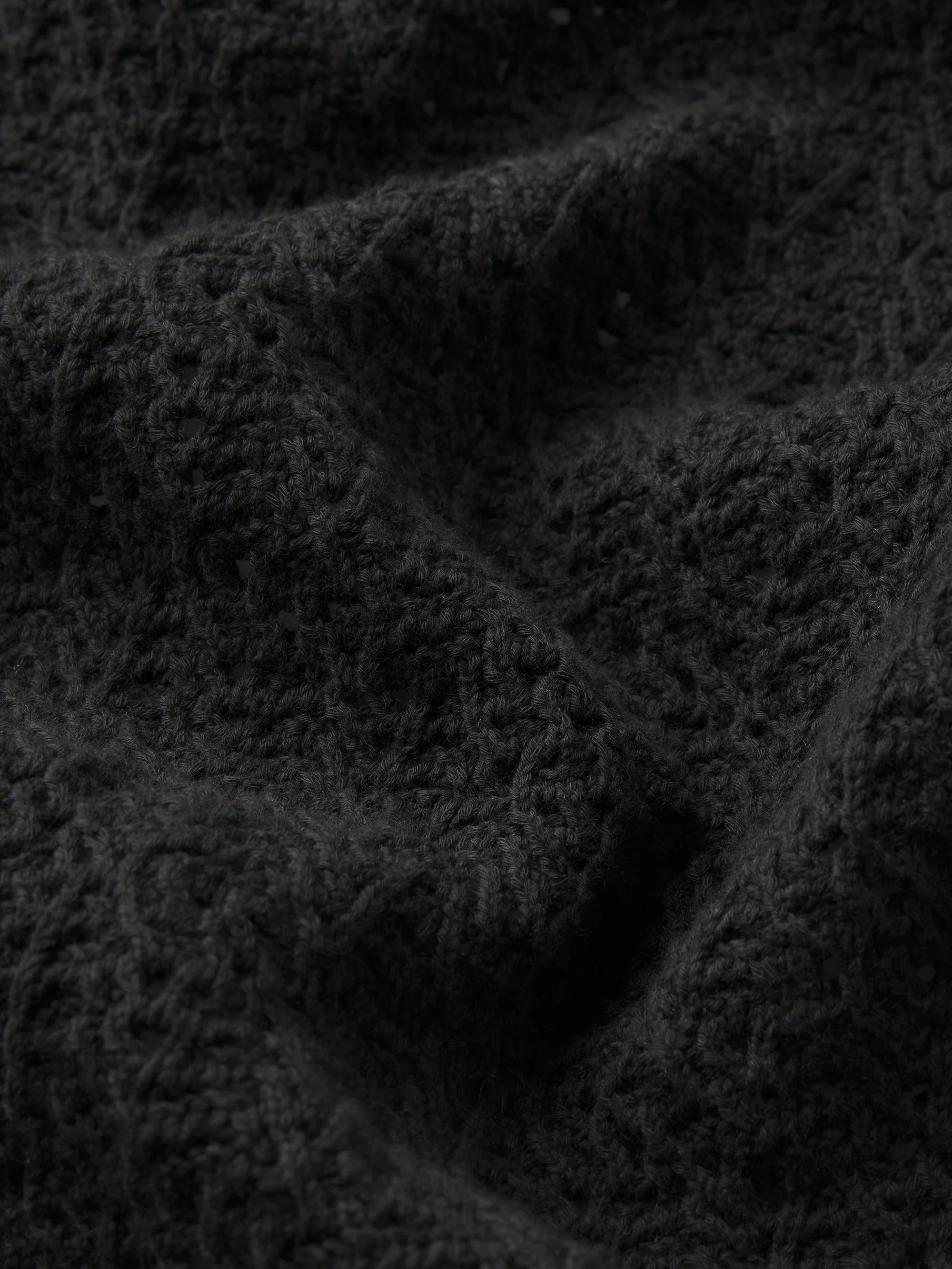 Open Stitch Cardigan -- Black - Image 7