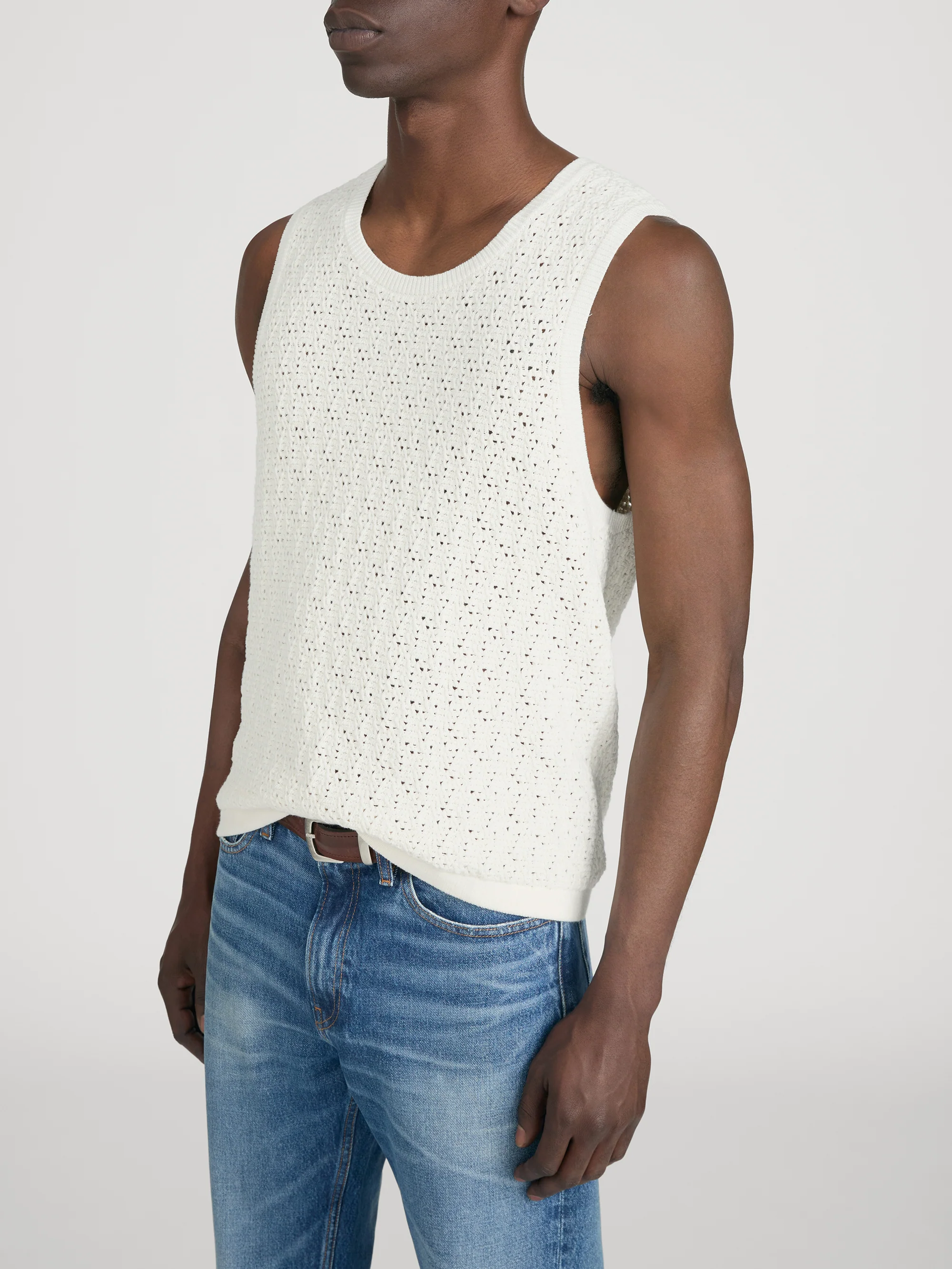Open Stitch Tank -- Off White - Image 4