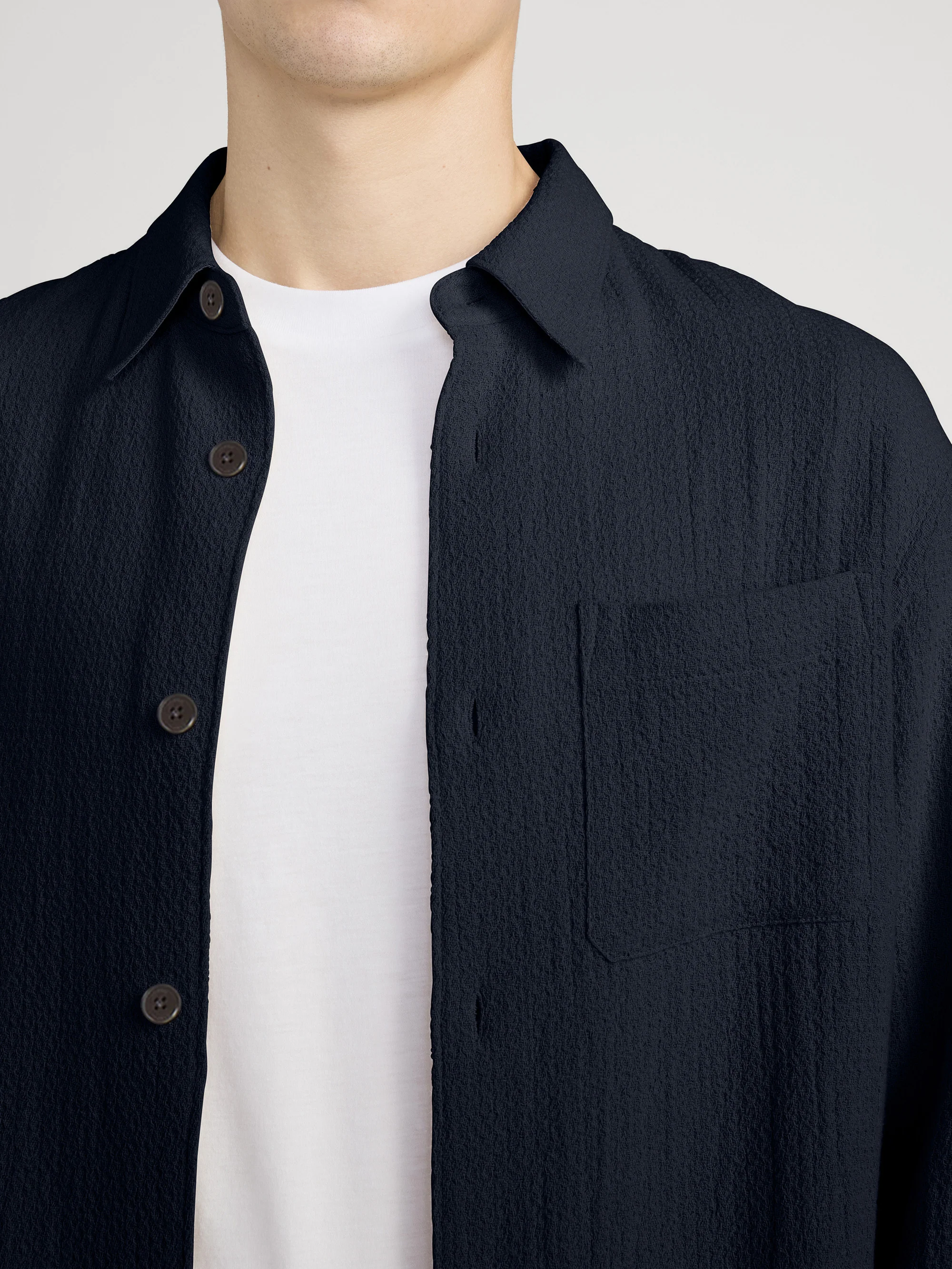Open Weave Shirt -- Dark Navy - Image 5