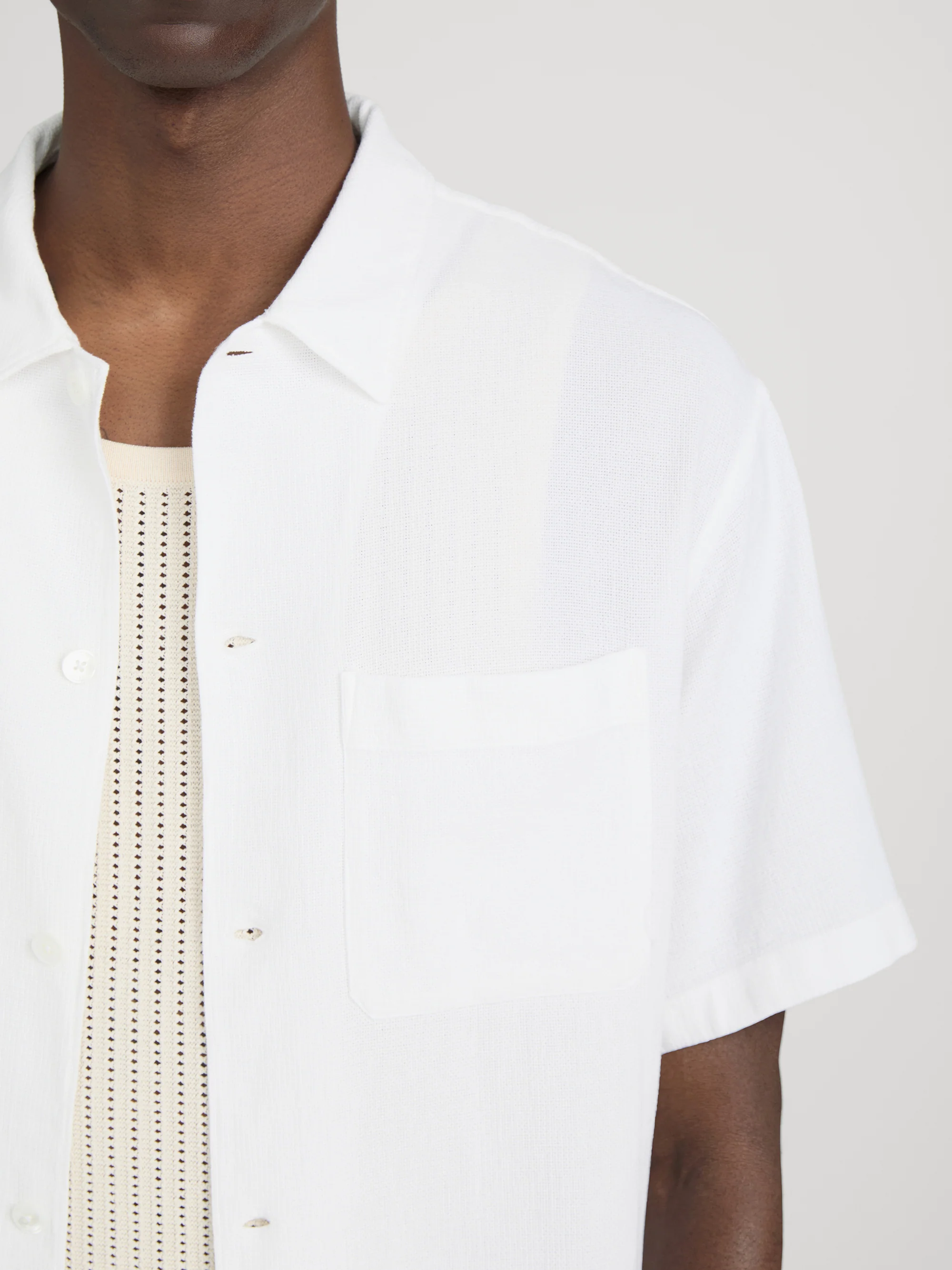 Open Weave Shirt -- White - Image 6