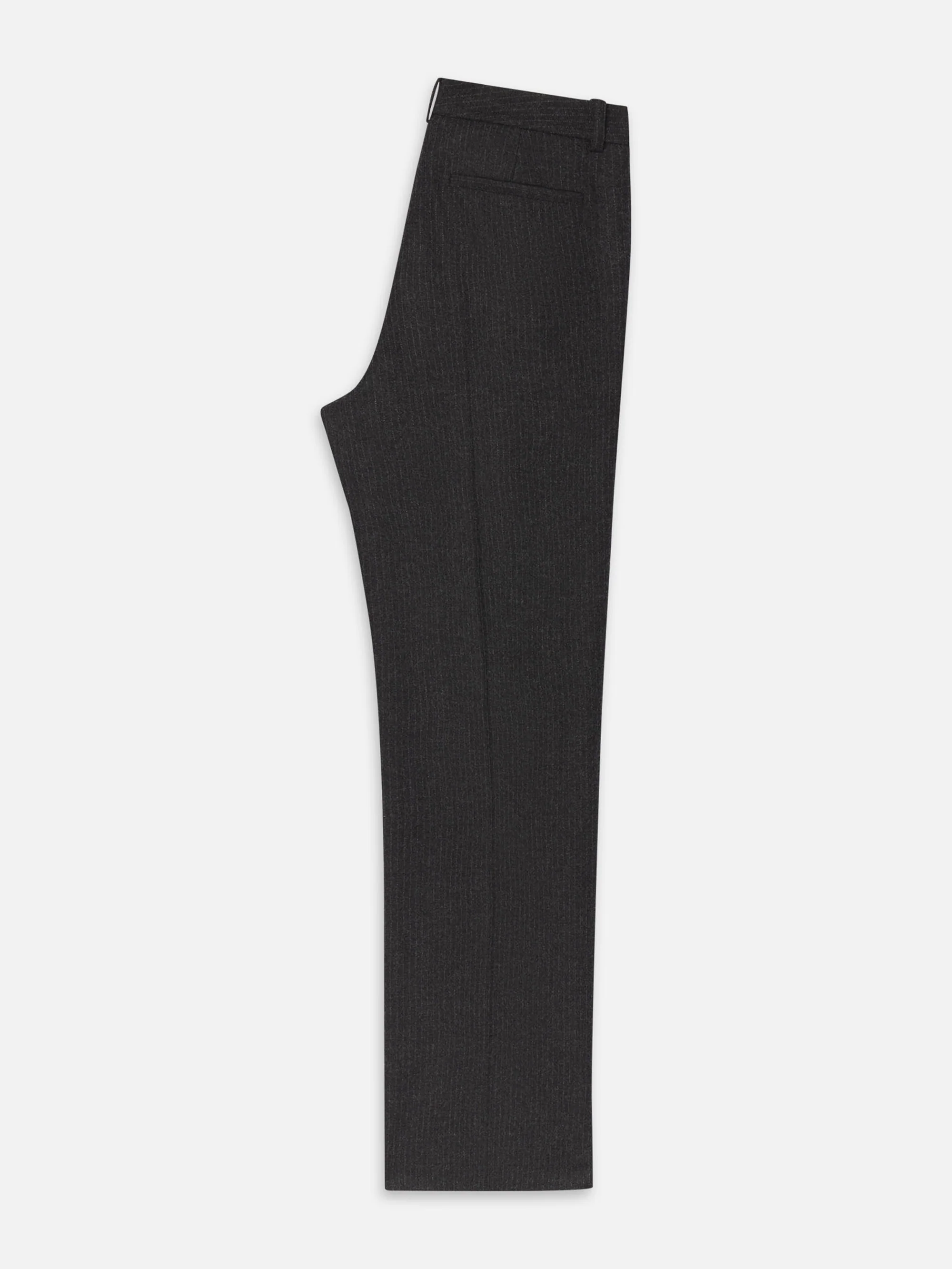 Pinstripe Wide Leg Trousers -- Dark Grey - Image 3