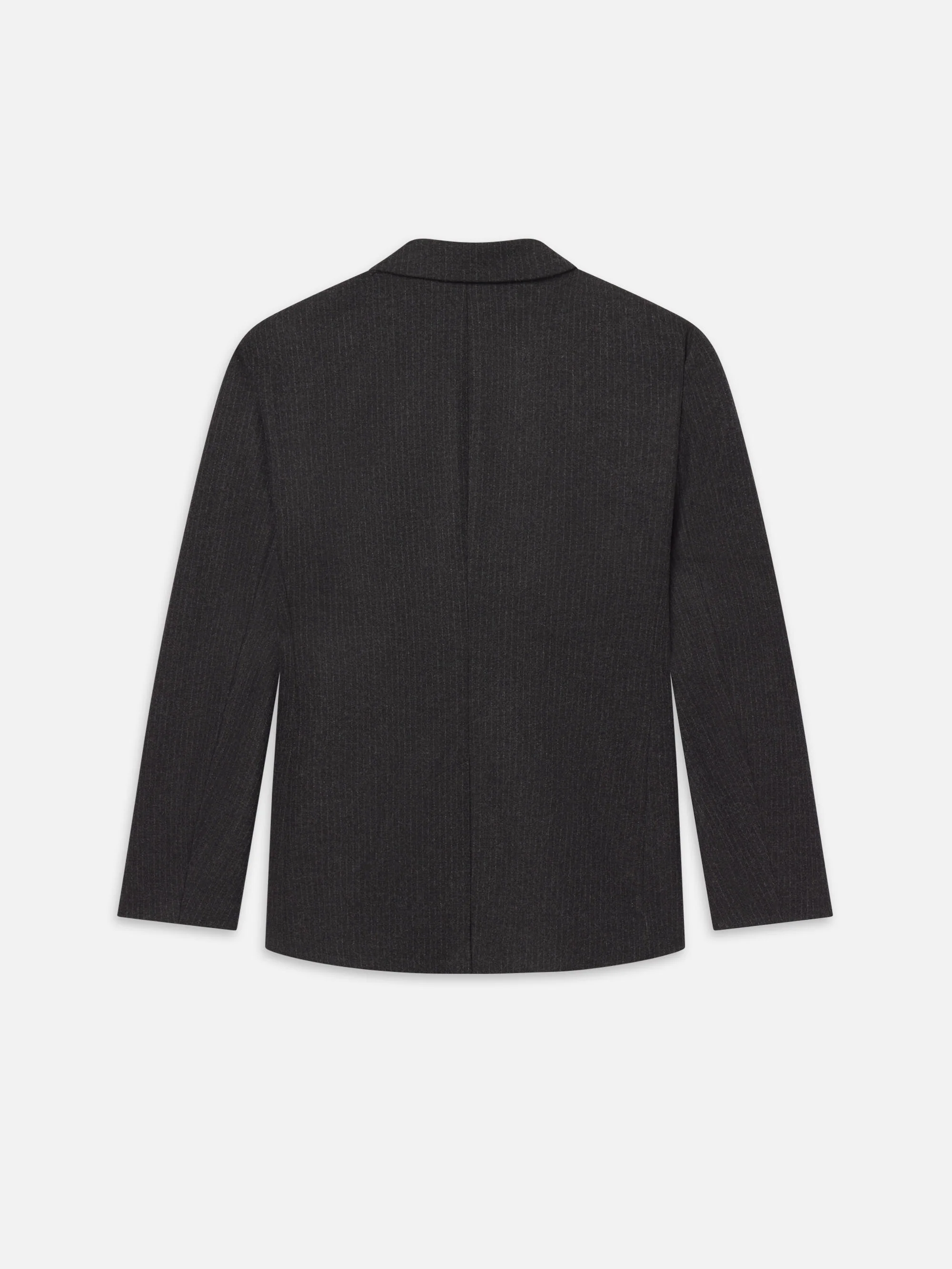 Pinstripe Wool Blazer -- Dark Grey - Image 3