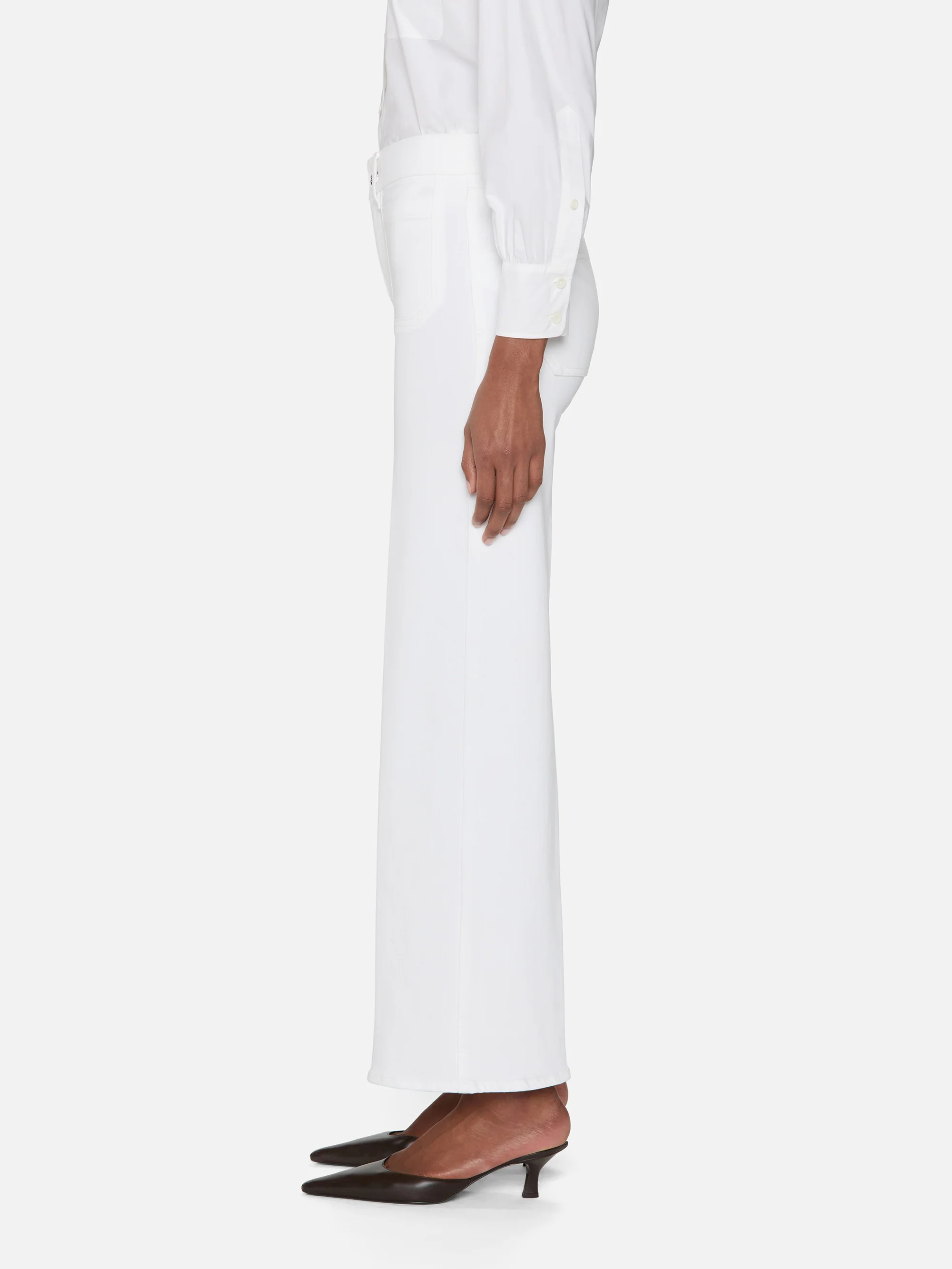 Le Pixie Slim Palazzo Modernist Pocket -- White - Image 4