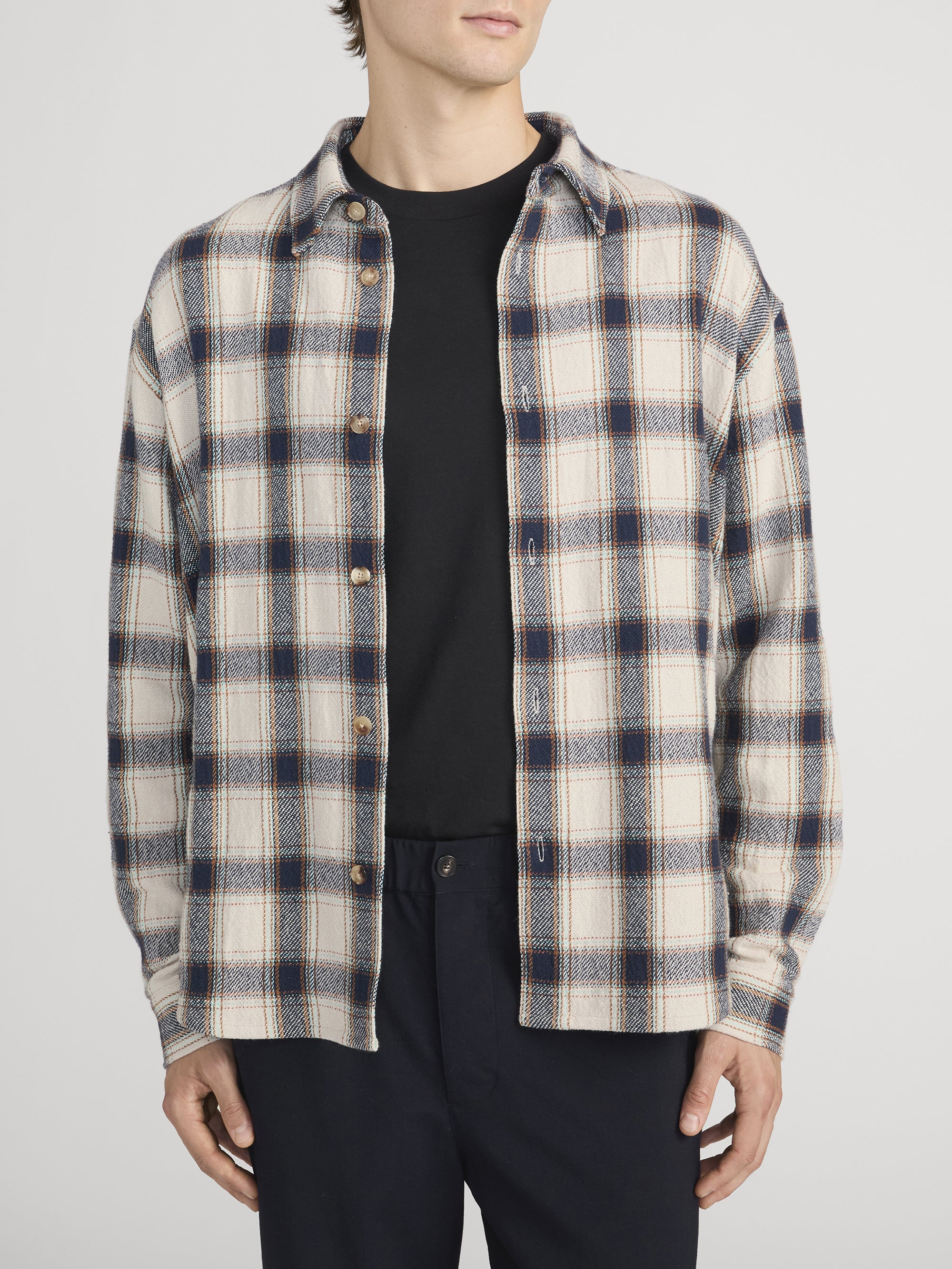 Plaid Overshirt -- Cream Plaid - Image 3