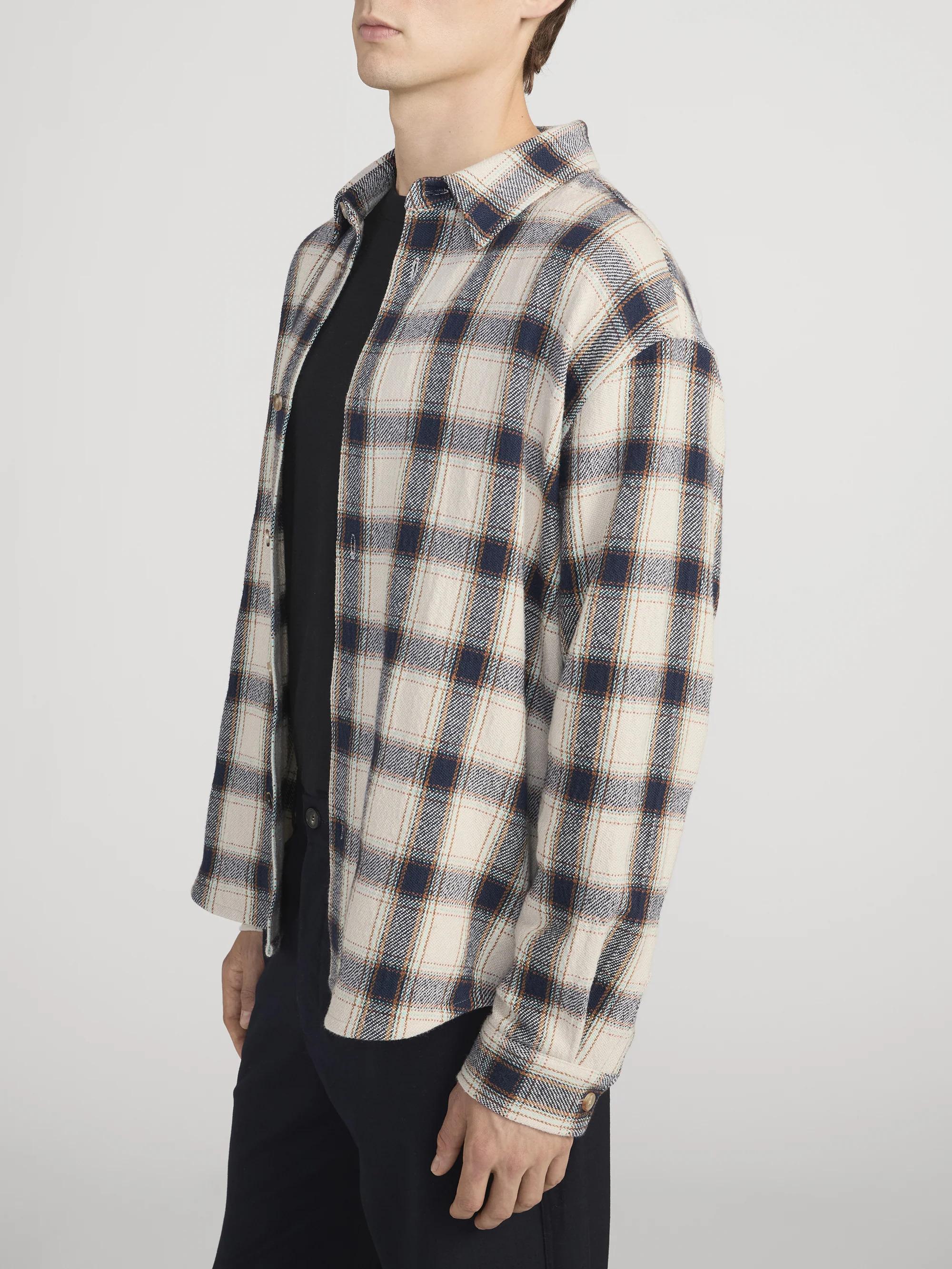 Plaid Overshirt -- Cream Plaid - Image 4