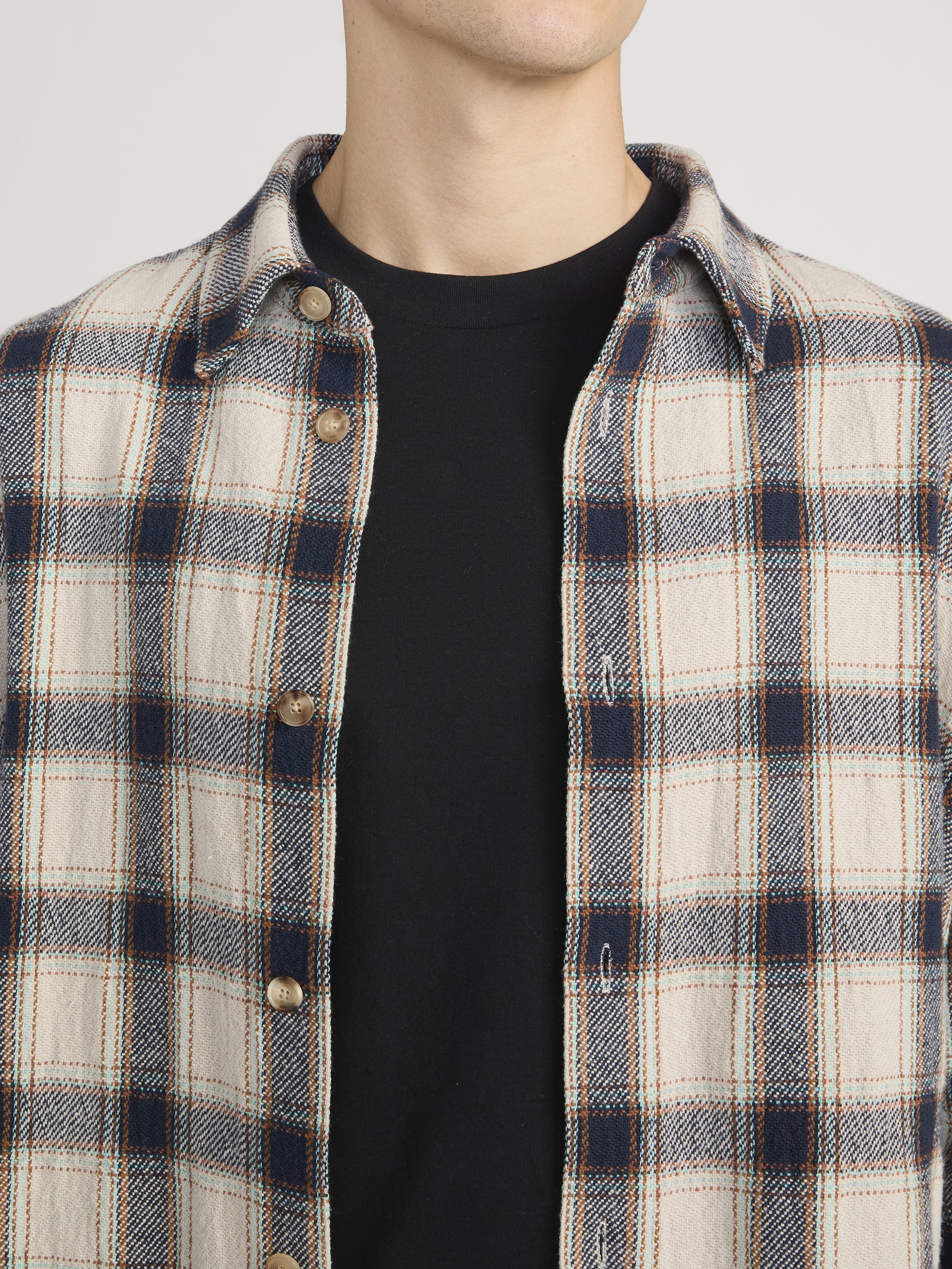 Plaid Overshirt -- Cream Plaid - Image 5