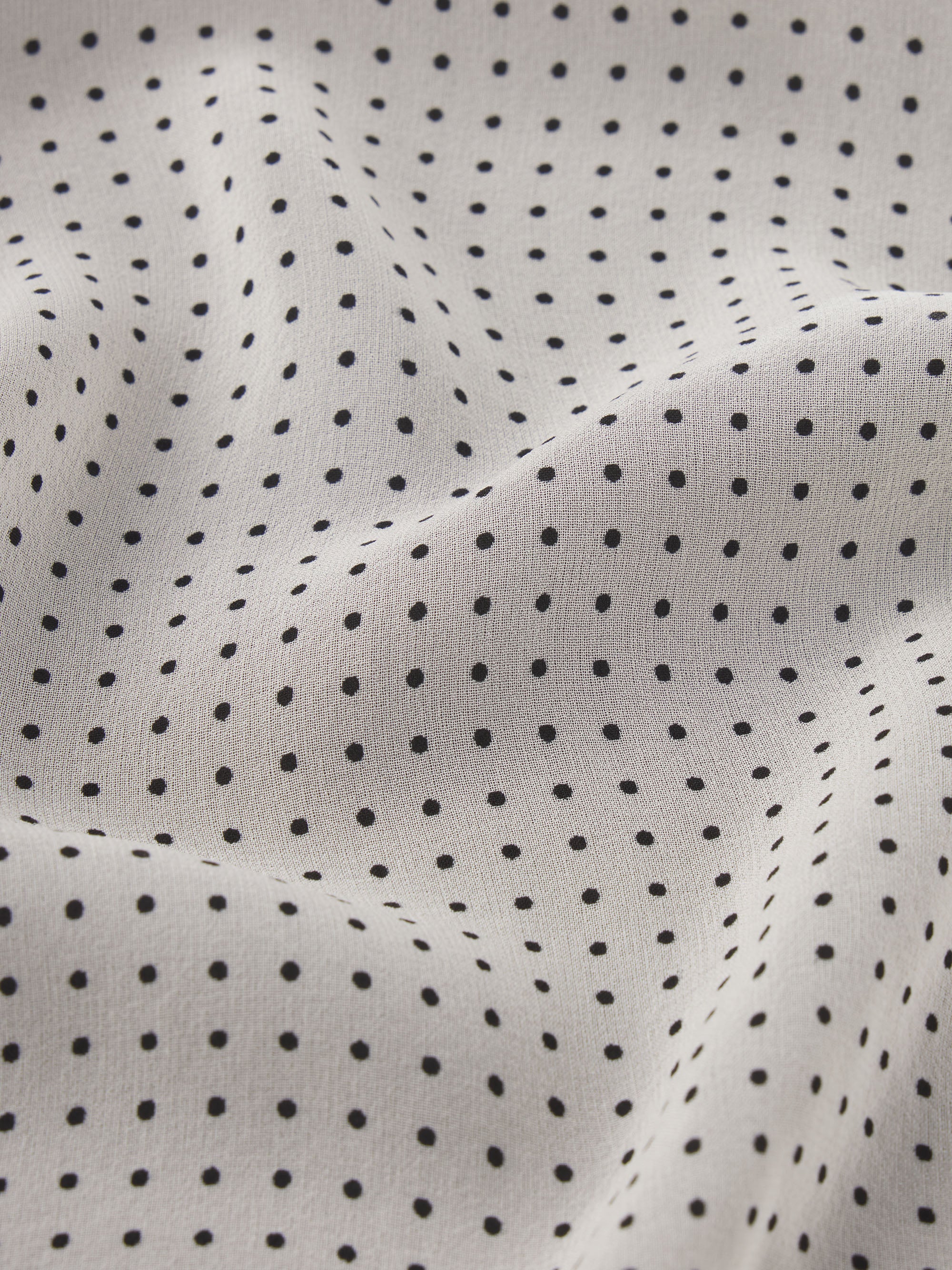 Polka Dot Modern Tie Blouse -- Ecru Multi - Image 8