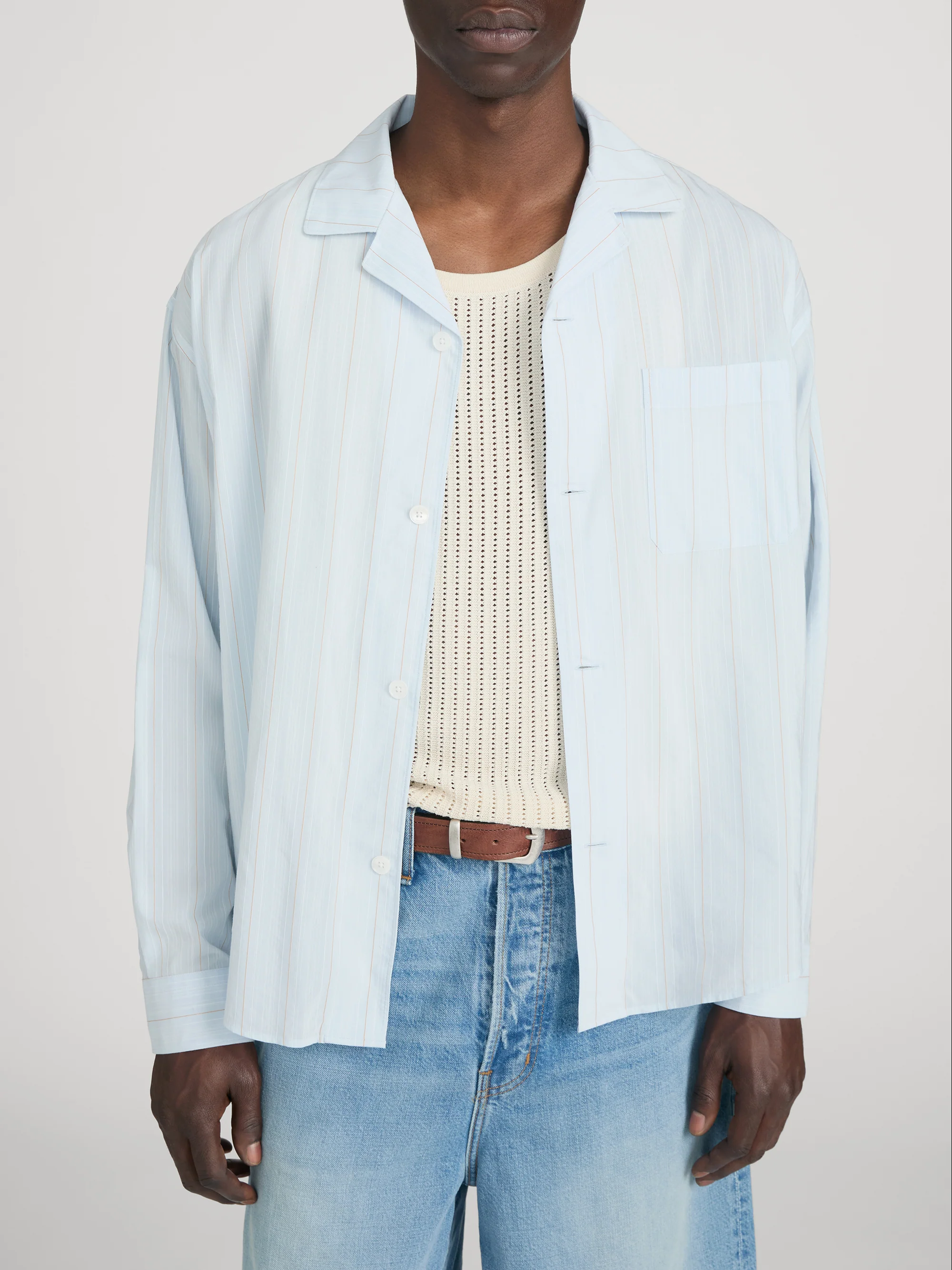 Pyjama Shirt -- Blue Stripe - Image 3