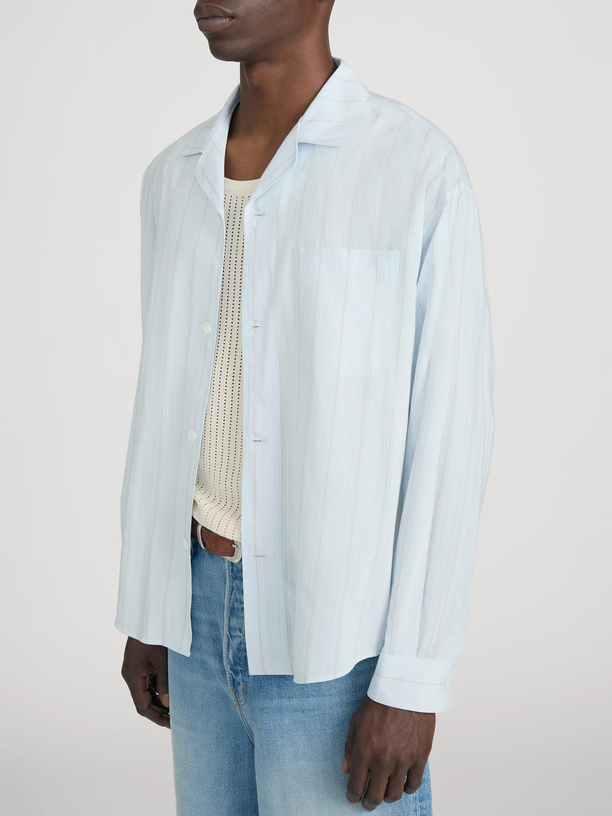Pyjama Shirt -- Blue Stripe - Image 4