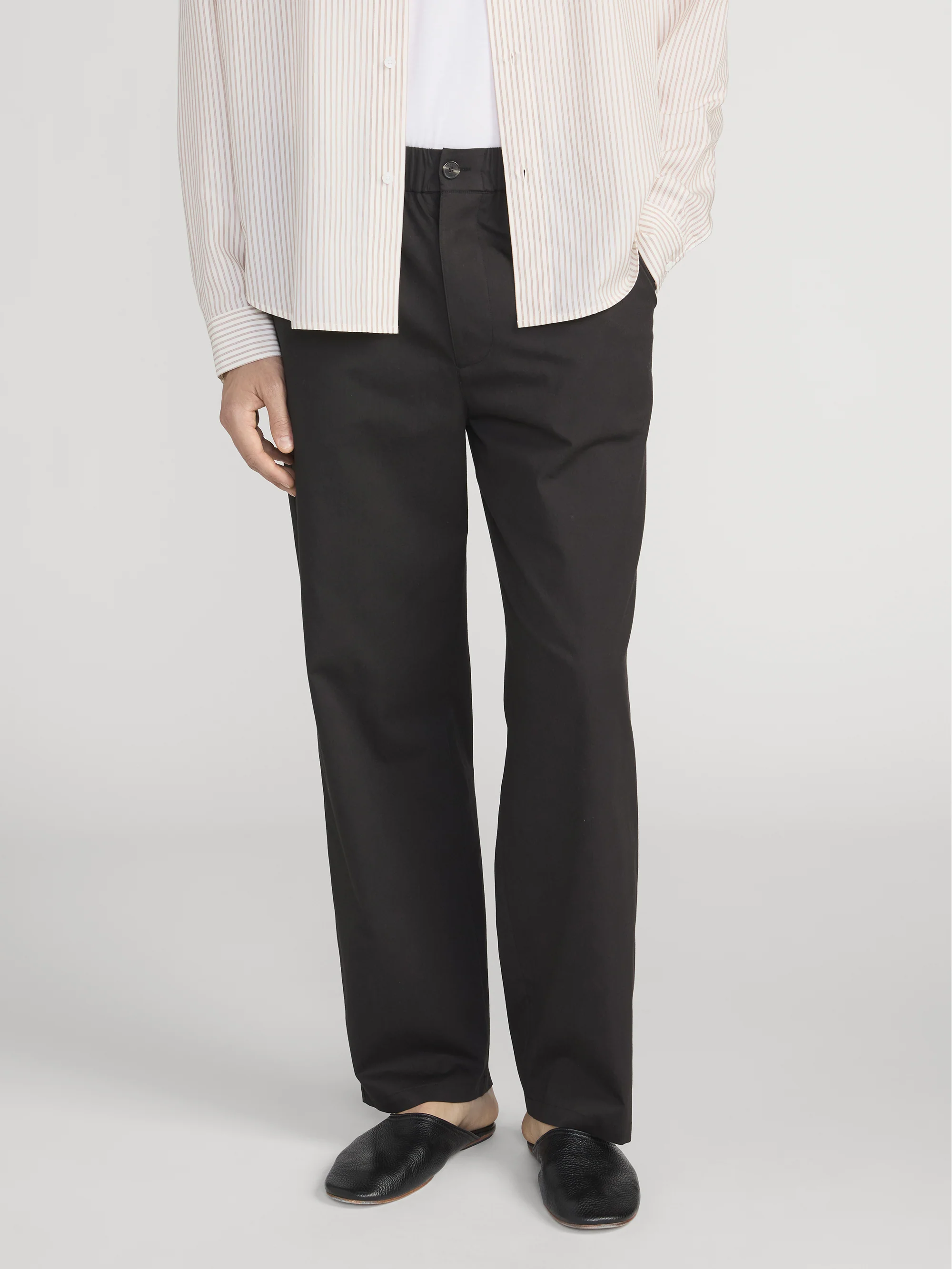 Relaxed Cotton Trousers -- Washed Black - Image 3